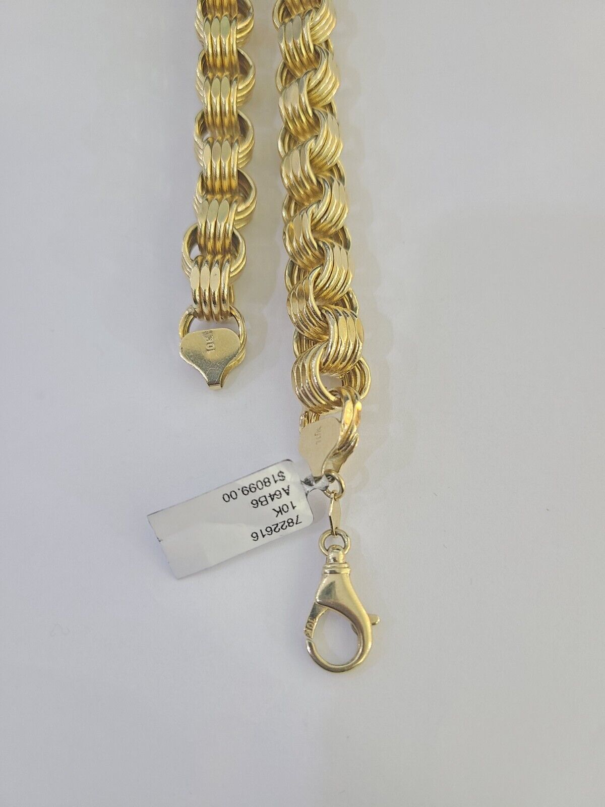 REAL 10k Gold Byzantine Chain Necklace Lobster Clasp 10mm 20"22" 24" 26" 28" 30" - GoldenlinQ