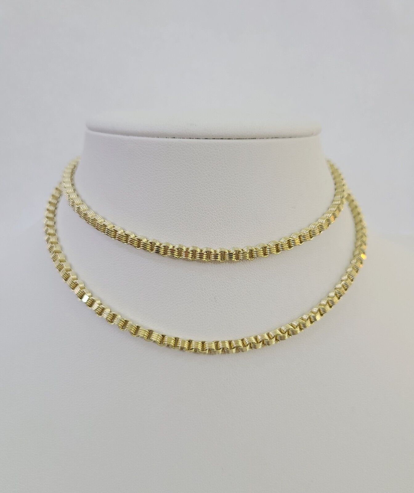REAL 10k Gold Byzantine Chain Necklace Lobster Clasp 3mm 20" 22" 24" 26" 28" 30" - GoldenlinQ