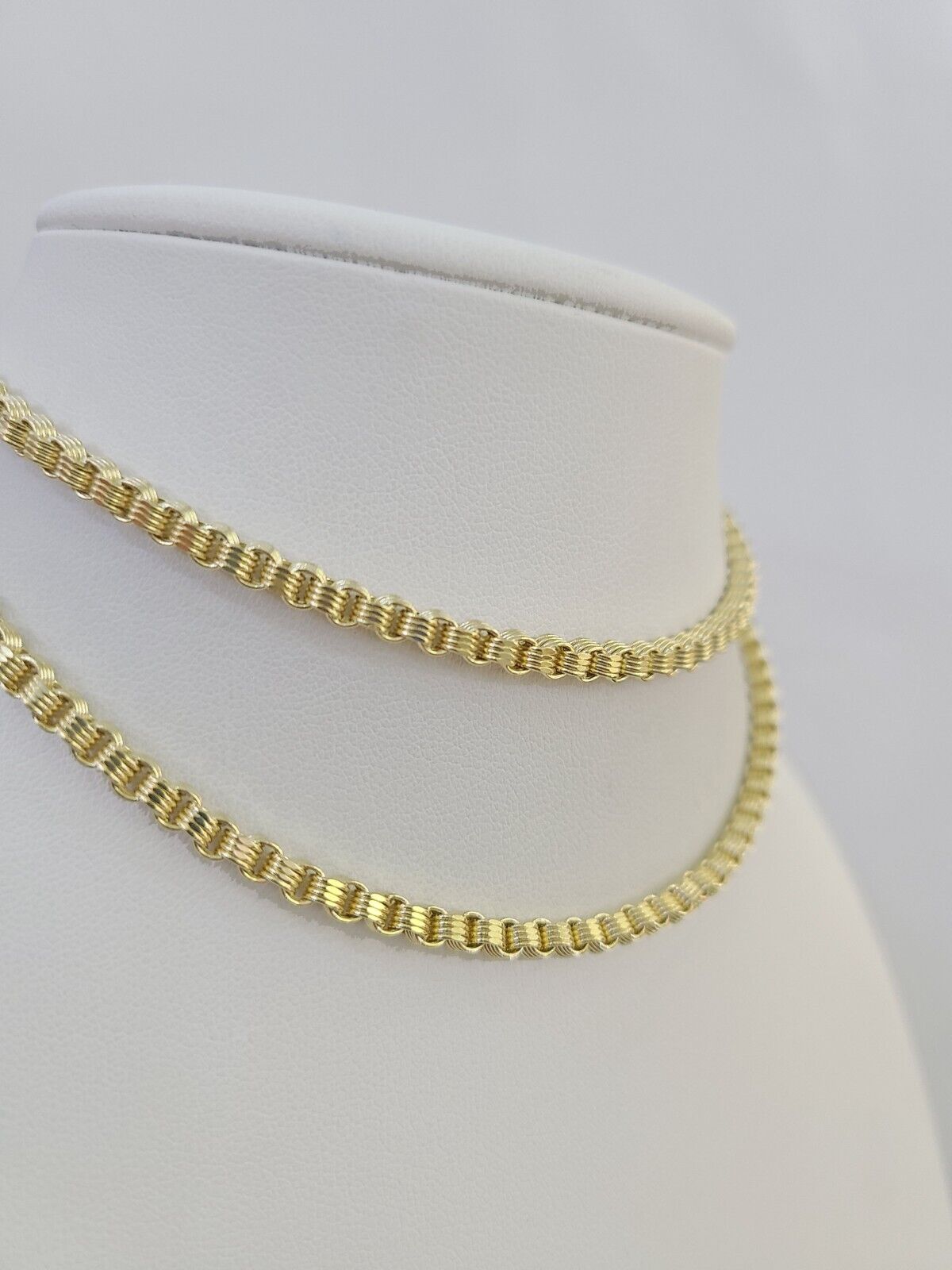 REAL 10k Gold Byzantine Chain Necklace Lobster Clasp 3mm 20" 22" 24" 26" 28" 30" - GoldenlinQ