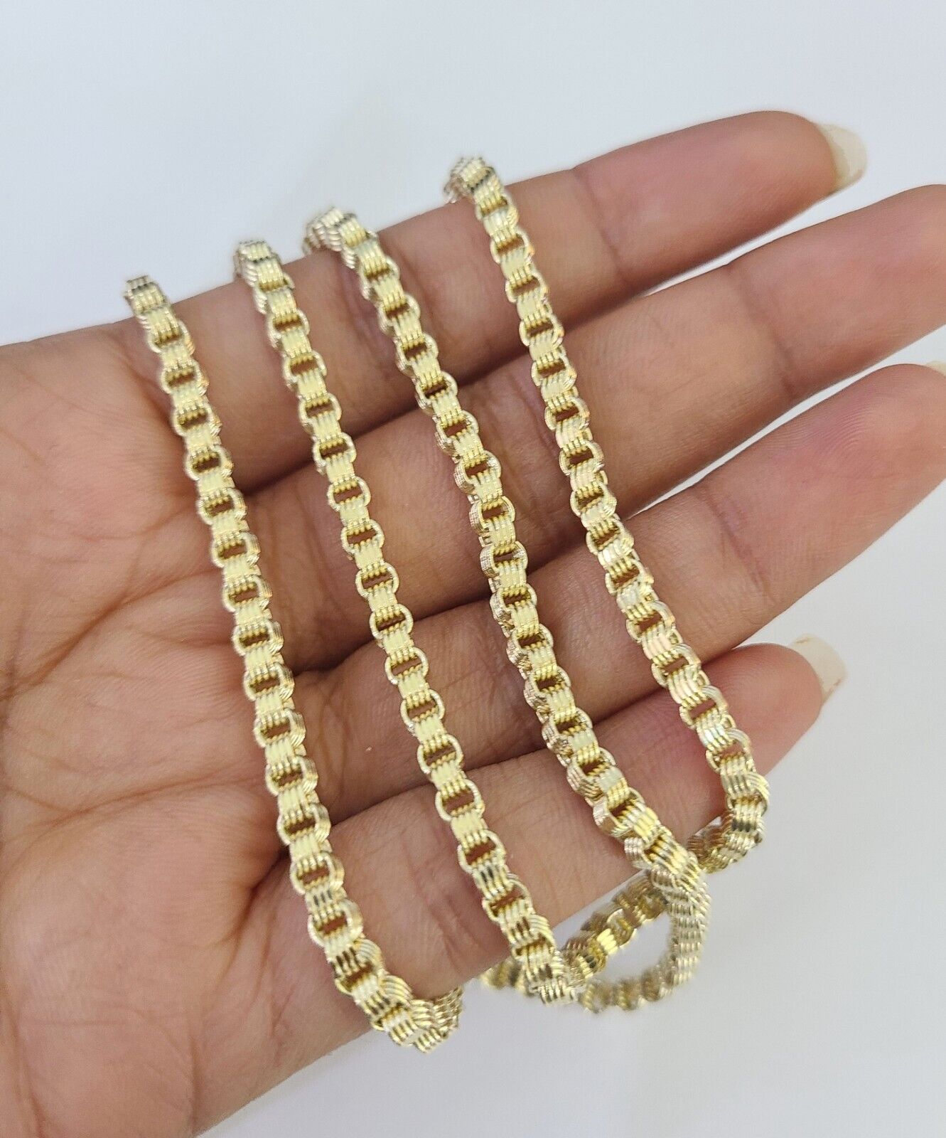 REAL 10k Gold Byzantine Chain Necklace Lobster Clasp 3mm 20" 22" 24" 26" 28" 30" - GoldenlinQ