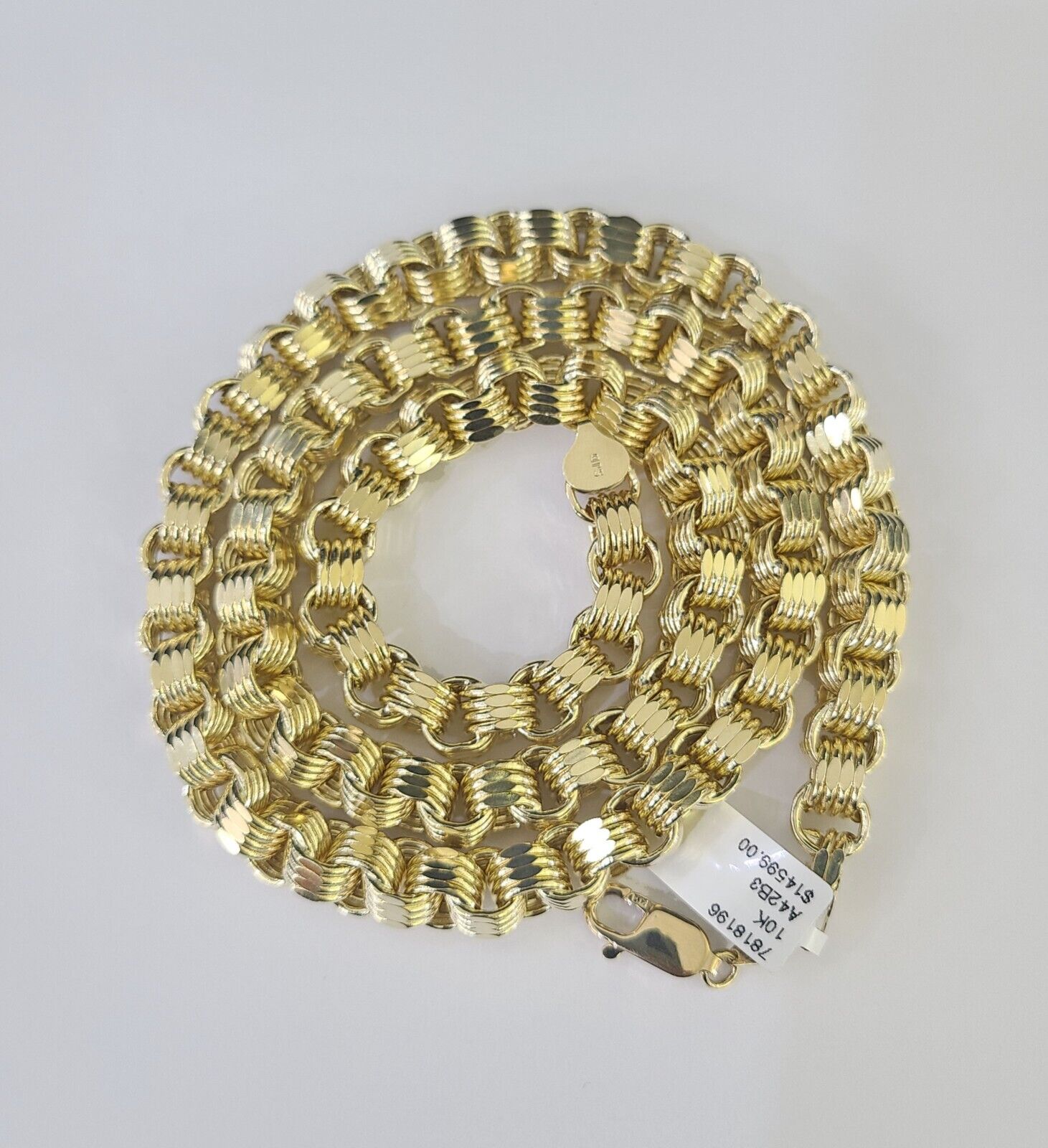 REAL 10k Gold Byzantine Chain Necklace Lobster Clasp 8mm 20" 22" 24" 26" 28" 30" - GoldenlinQ