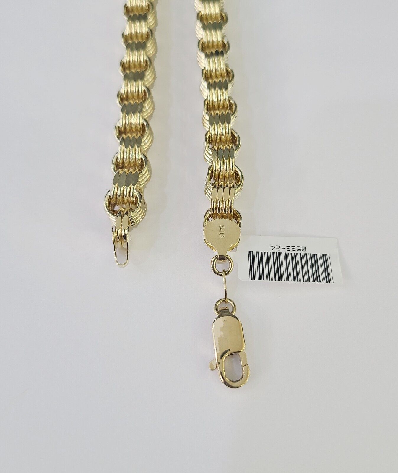 REAL 10k Gold Byzantine Chain Necklace Lobster Clasp 8mm 20" 22" 24" 26" 28" 30" - GoldenlinQ