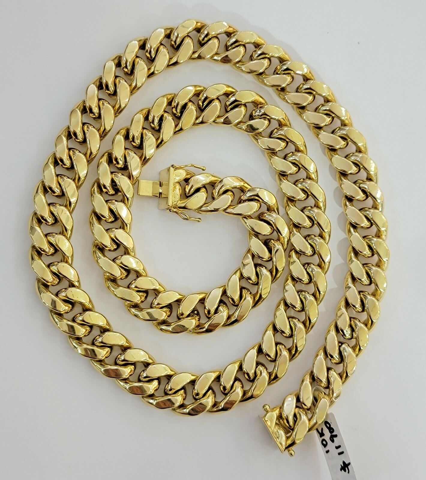REAL 10k Gold Chain Bracelet Set Miami Cuban Link Mens 13mm 28" Necklace 8" Brac - GoldenlinQ