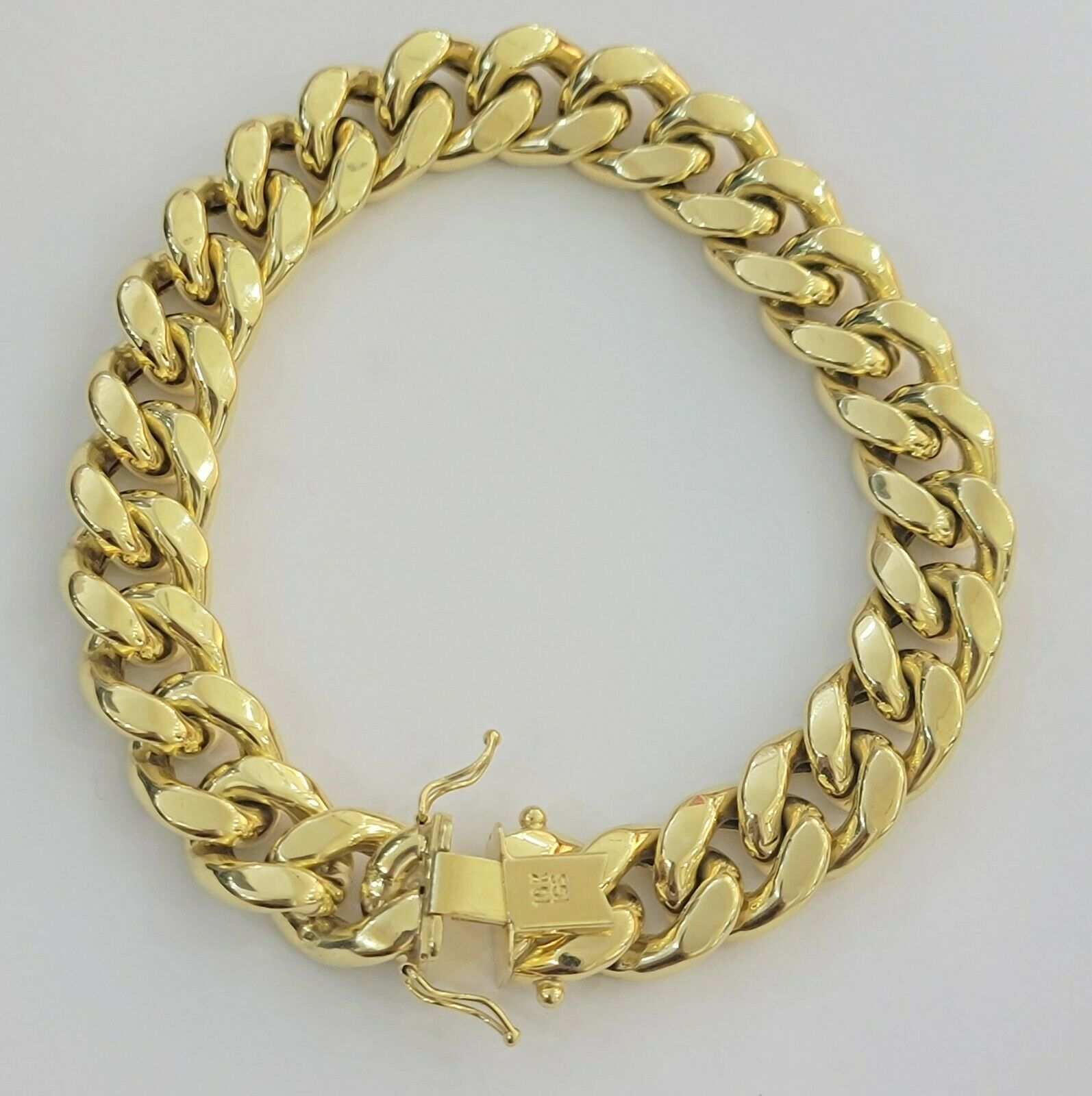 REAL 10k Gold Chain Bracelet Set Miami Cuban Link Mens 13mm 30" Necklace 9" Brac - GoldenlinQ