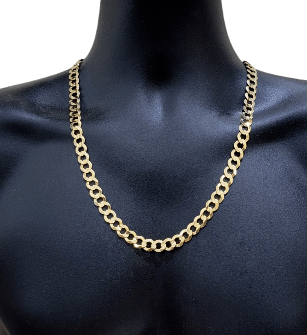 Real 10k Gold Chain Cuban Curb Link 18 Inch 10mm Solid 10kt Yellow Gold Necklace - GoldenlinQ