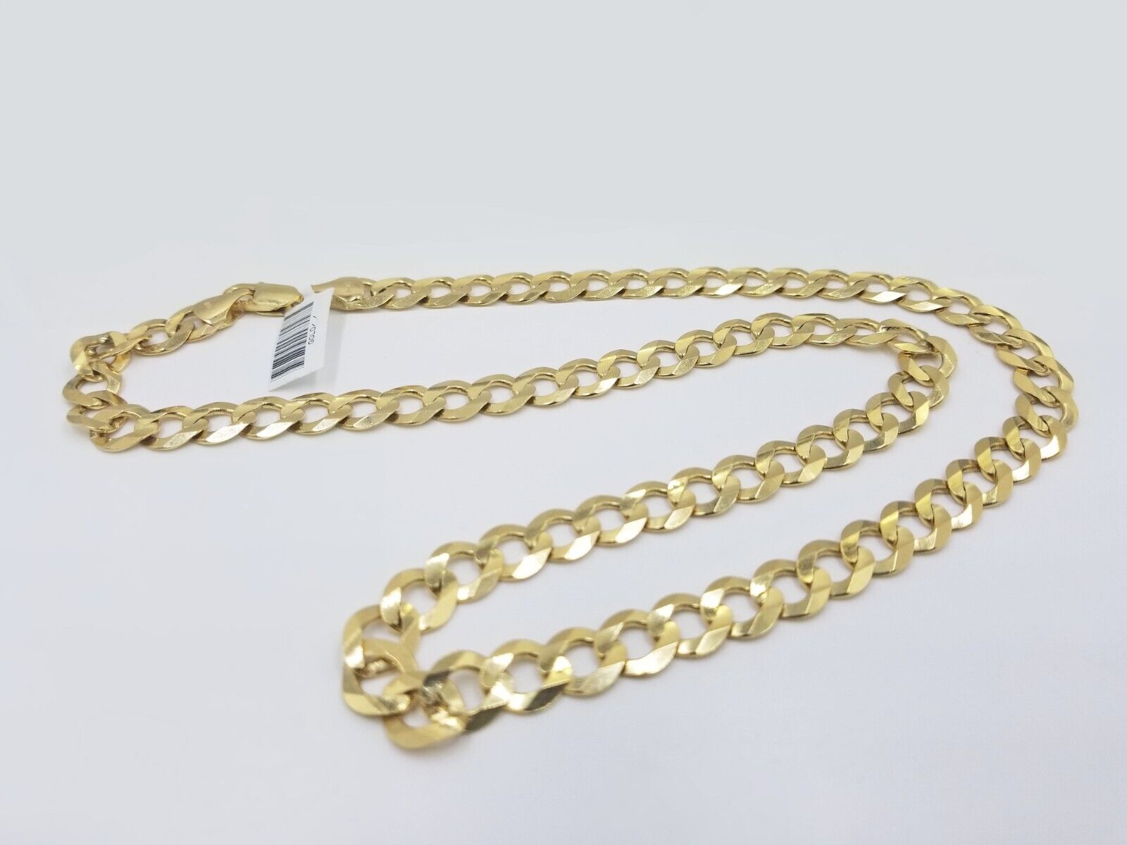 Real 10k Gold Chain Cuban Curb Link 18 Inch 10mm Solid 10kt Yellow Gold Necklace - GoldenlinQ