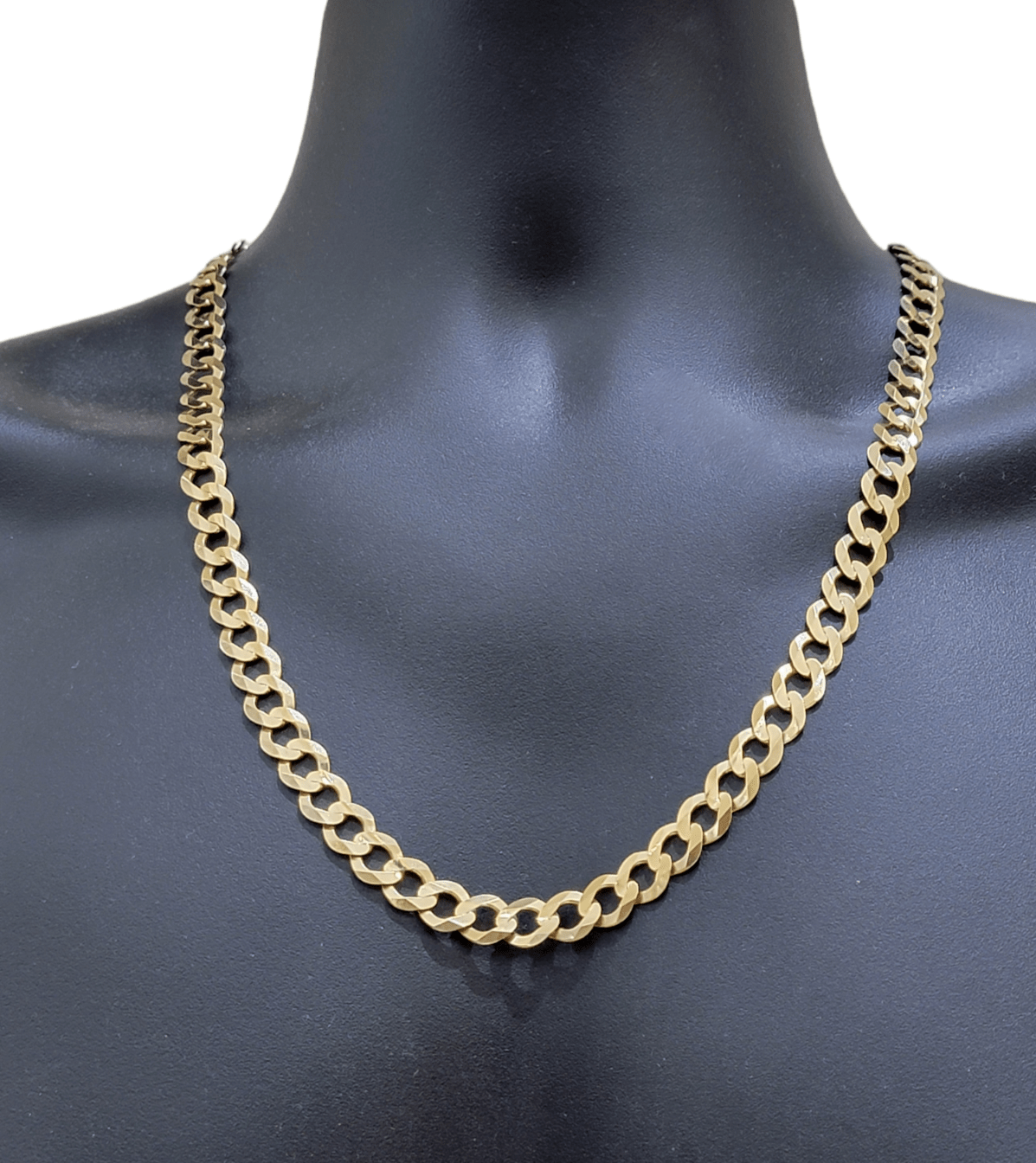 Real 10k Gold Chain Cuban Curb Link 24 Inch 10mm Solid 10kt Yellow Gold Necklace - GoldenlinQ