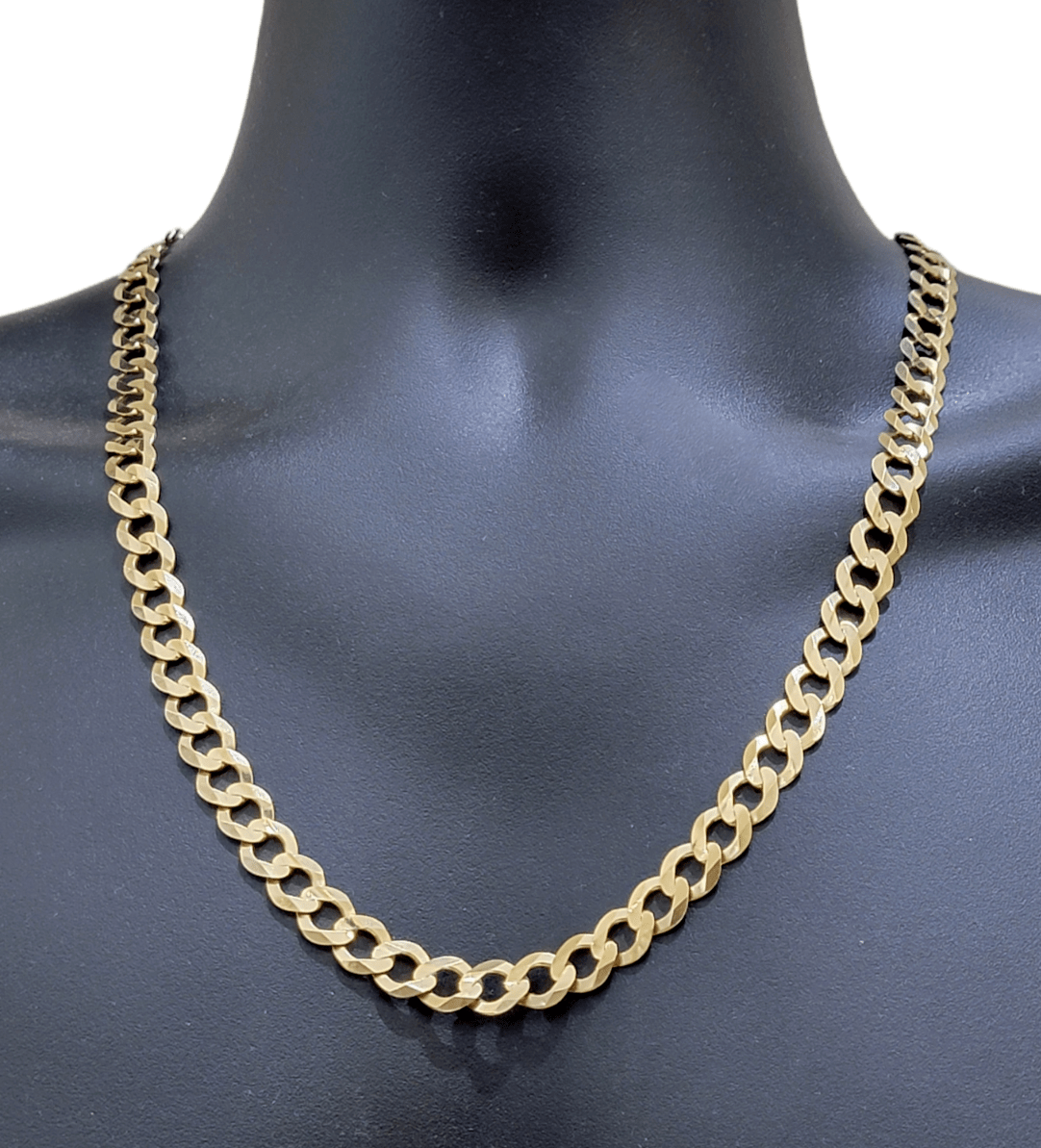 Real 10k Gold Chain Cuban Curb Link 9mm 18 in - 30 Inch Mens Solid 10kt Yellow - GoldenlinQ