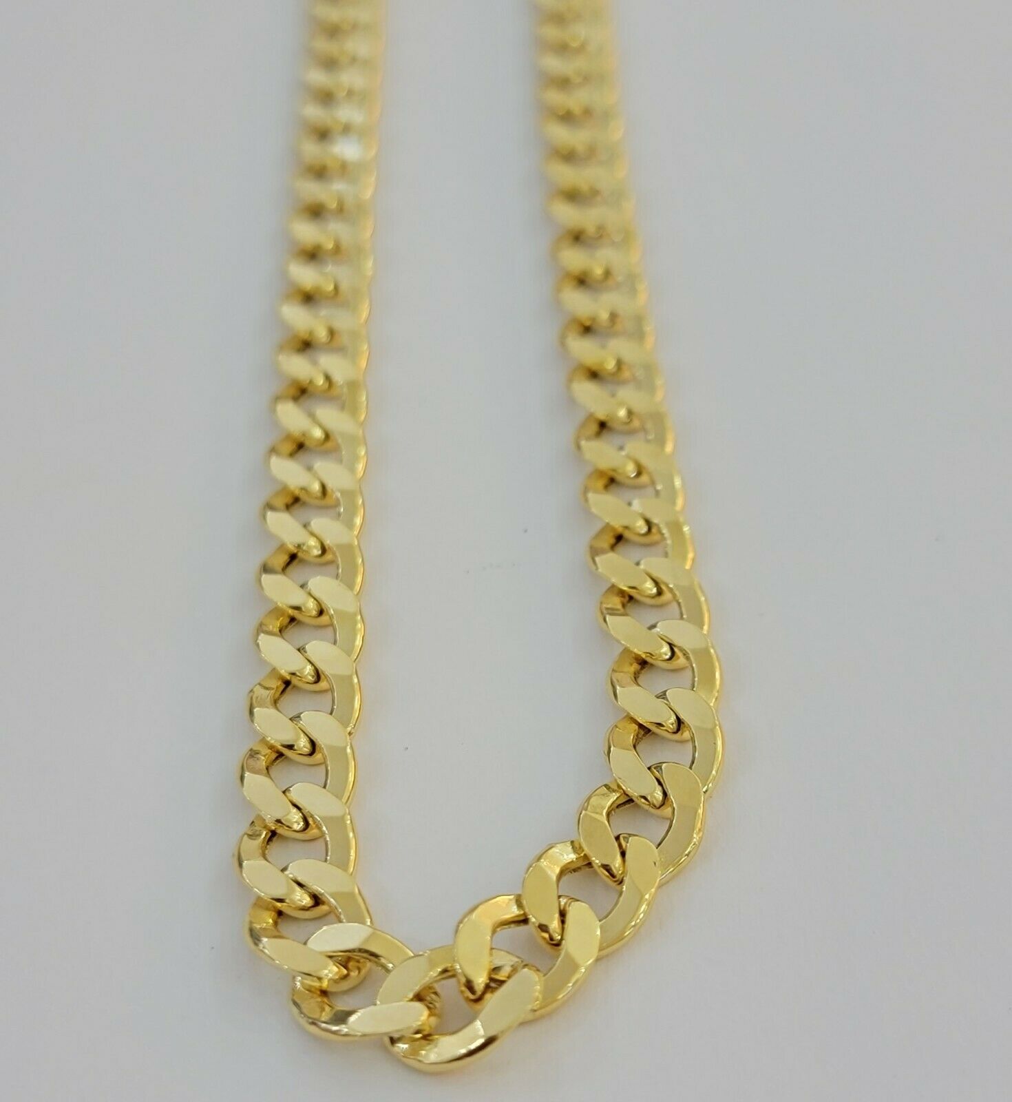 Real 10k Gold Chain Cuban Link 8mm Necklace 20" 22" 24" 26" 28" 30" 10kt Men's - GoldenlinQ