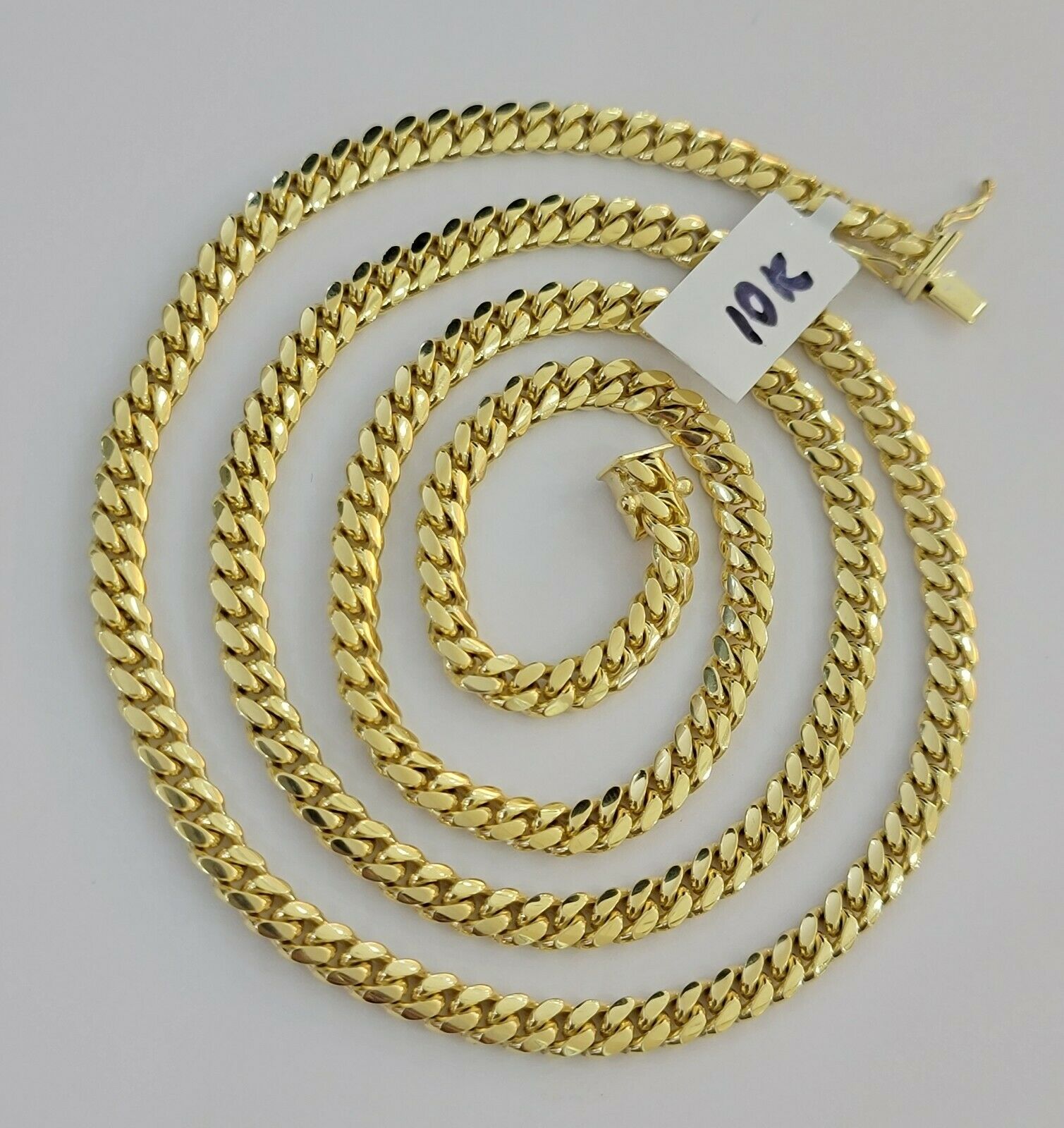 Real 10k Gold Chain Miami Cuban Link 5MM Necklace 18" - 24" SOLID 10kt Men Women - GoldenlinQ