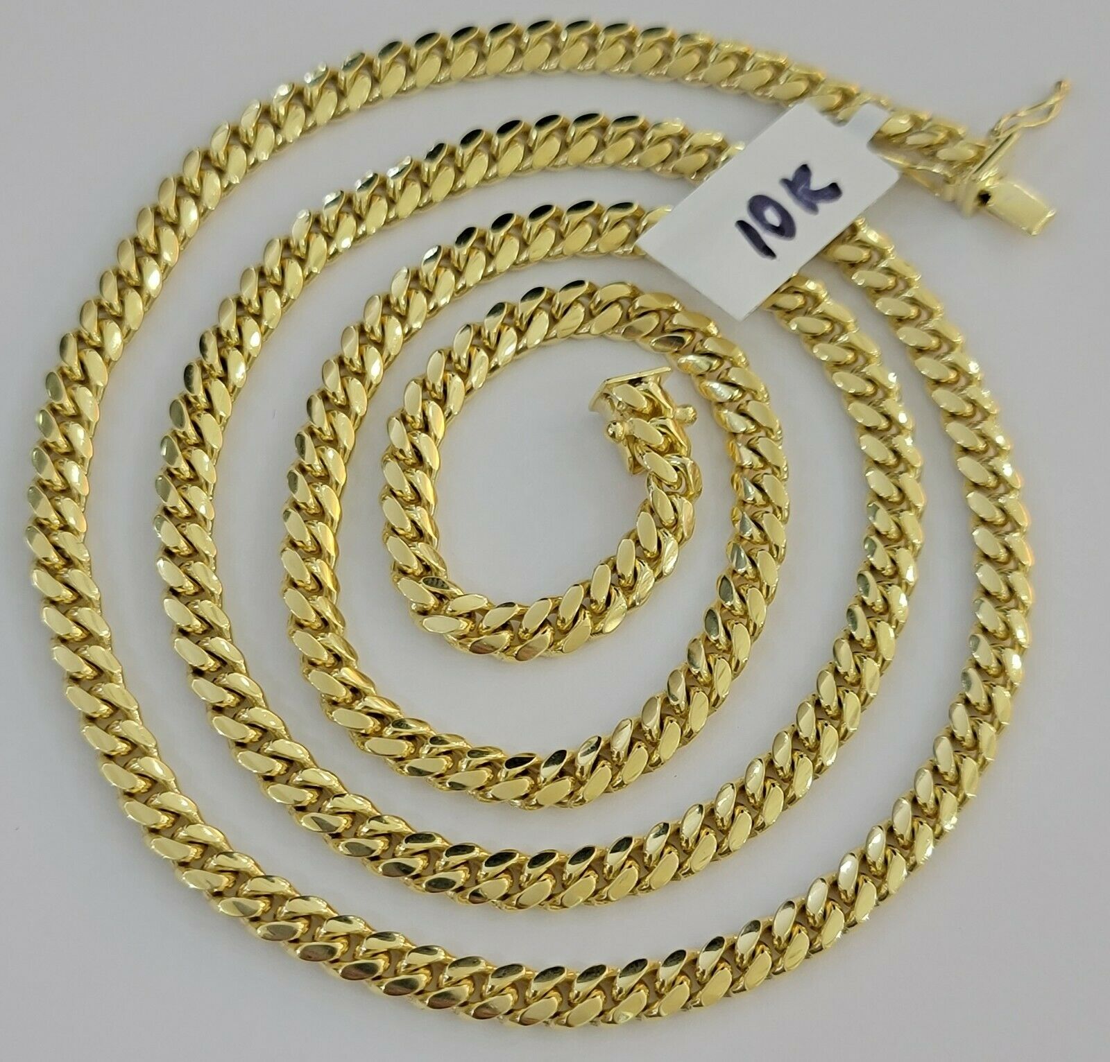 Real 10k Gold Chain Miami Cuban Link 5MM Necklace 18" - 24" SOLID 10kt Men Women - GoldenlinQ