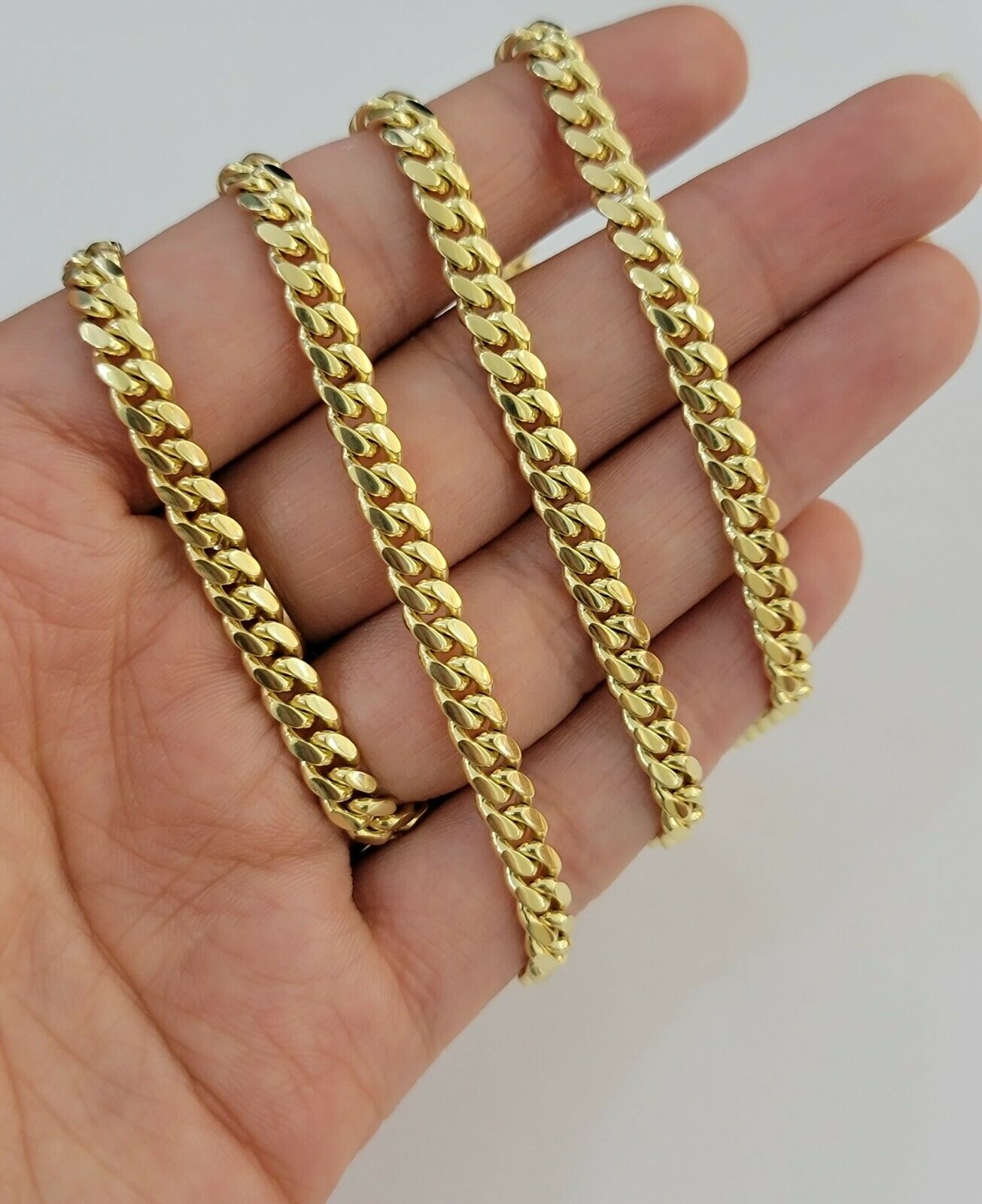 Real 10k Gold Chain Miami Cuban Link 5MM Necklace 18" - 24" SOLID 10kt Men Women - GoldenlinQ