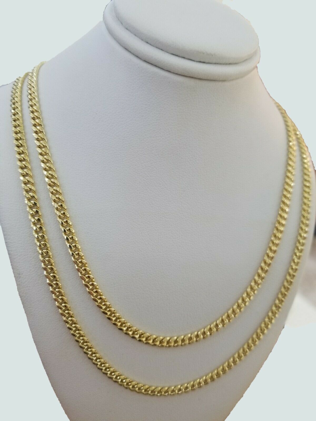 Real 10k Gold Chain Miami Cuban Link Necklace 18" 20" 22" 24" 26" 4.5mm 10kt Oro - GoldenlinQ