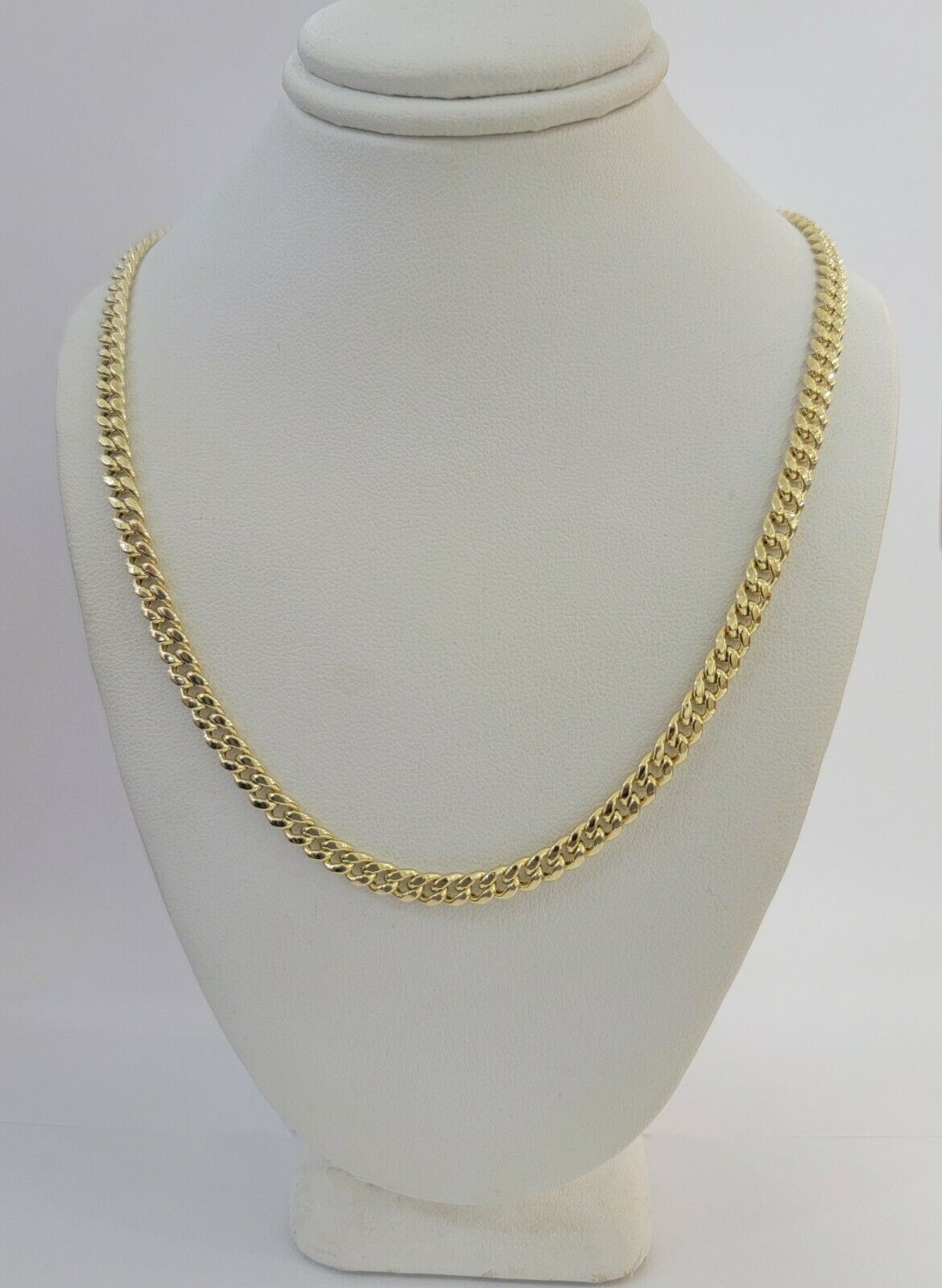 Real 10k Gold Chain Miami Cuban Link Necklace 18" 20" 22" 24" 26" 4.5mm 10kt Oro - GoldenlinQ