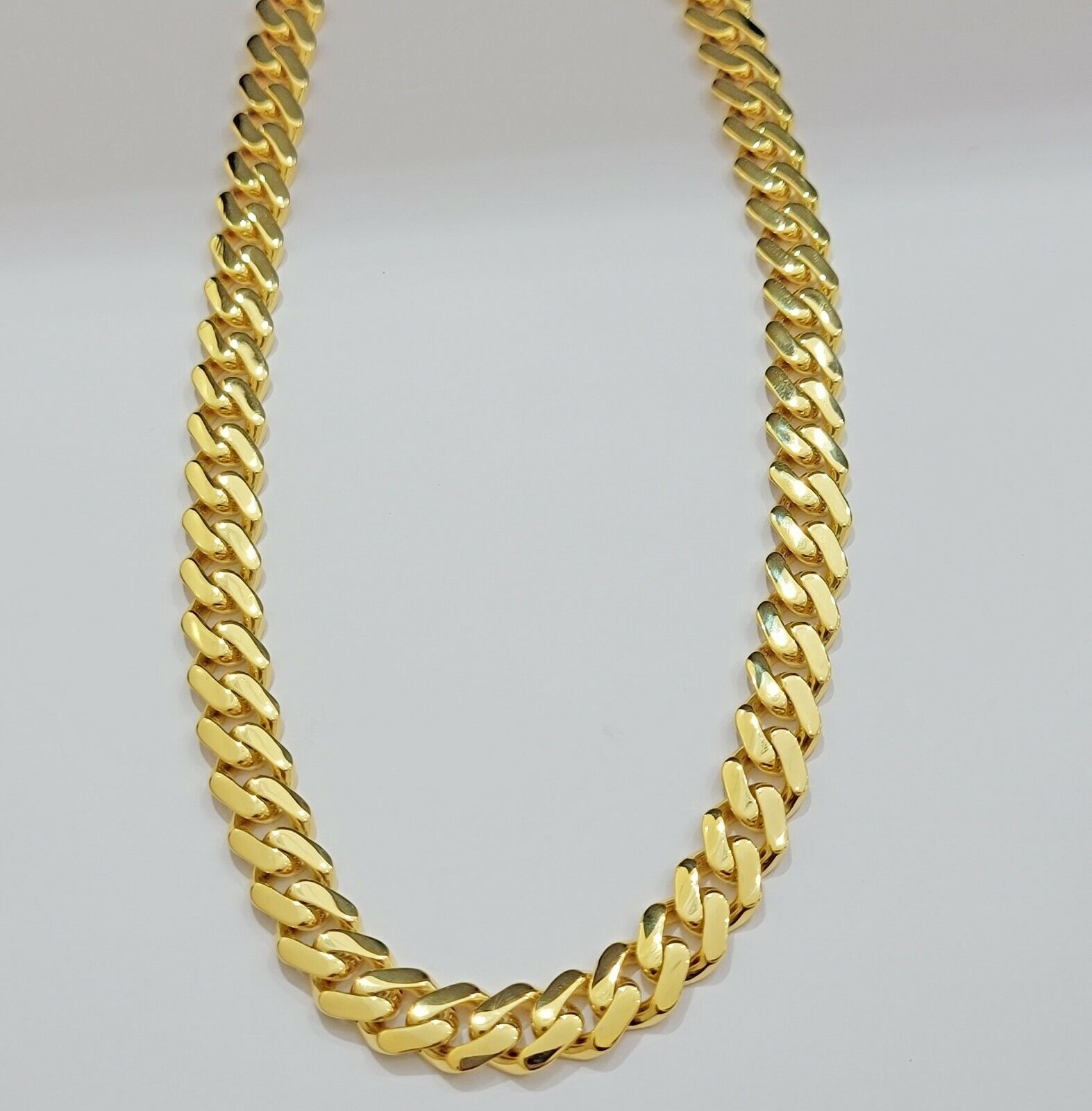 Real 10k Gold Chain Monaco Necklace Cuban Royal Link 8.5 mm 22" Inch Plain ,10KT - GoldenlinQ