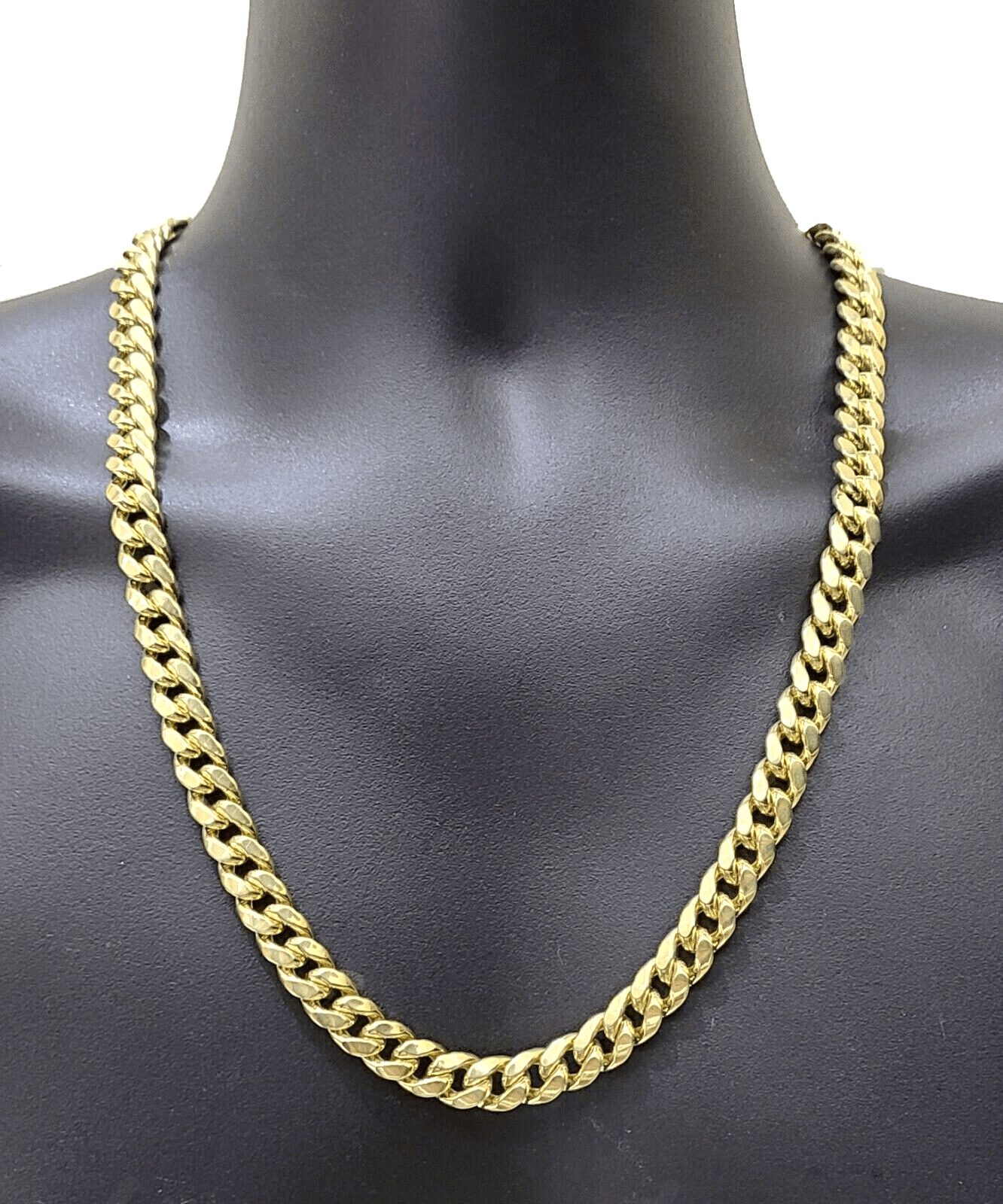 Real 10k Gold Chain Necklace 9mm 24 Inch Miami Cuban Link Strong Men's 10KT Gold - GoldenlinQ