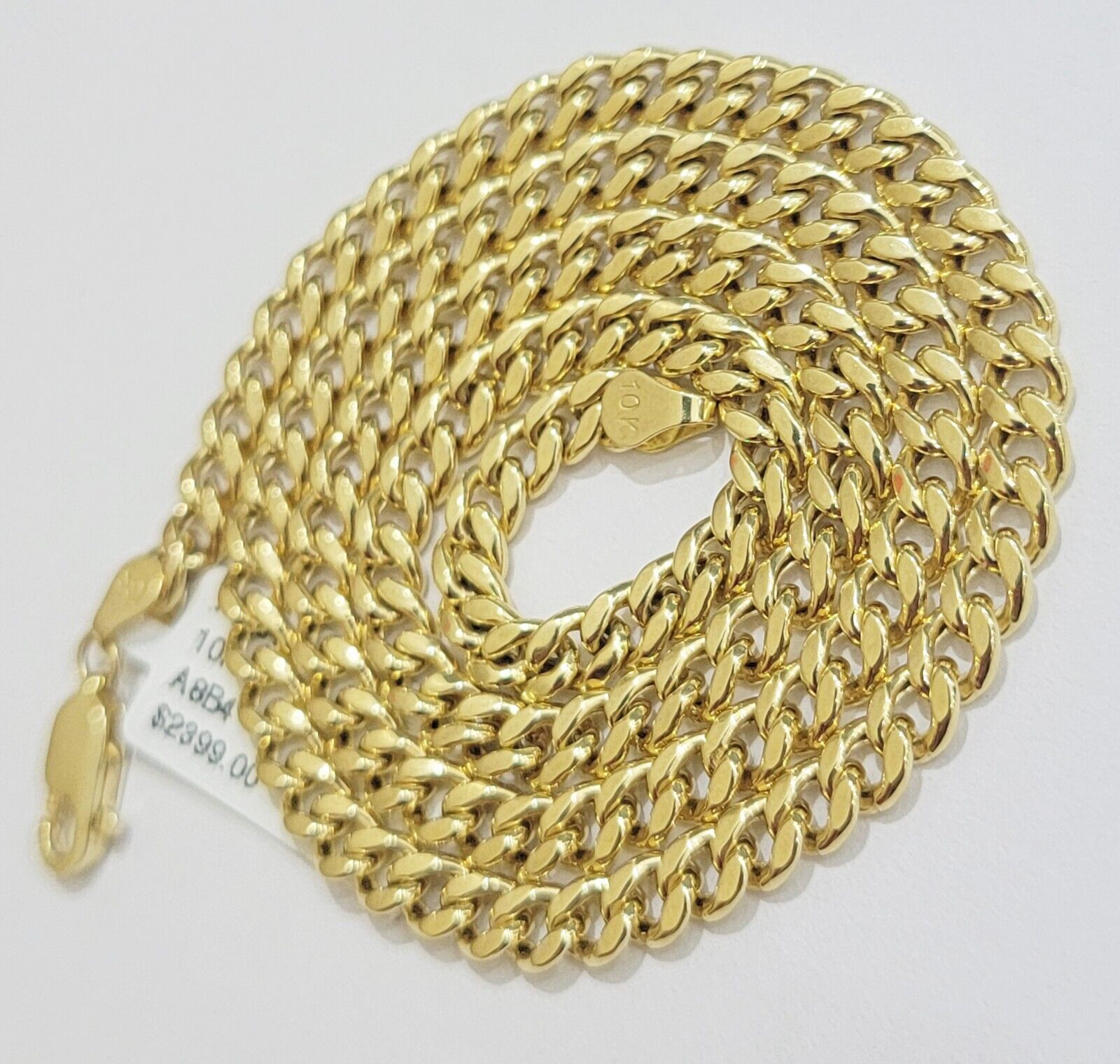 Real 10k Gold chain Necklace Miami Cuban Link 5mm 16" - 28" 10kt Yellow Men Women - GoldenlinQ