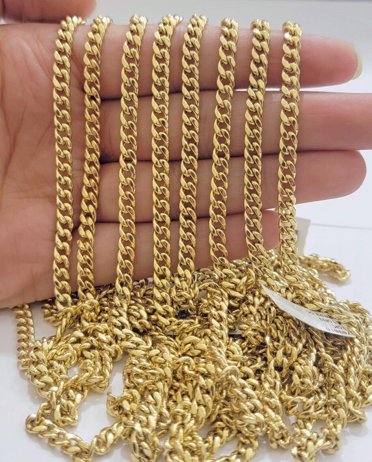 Real 10k Gold chain Necklace Miami Cuban Link 5mm 16" - 28" 10kt Yellow Men Women - GoldenlinQ