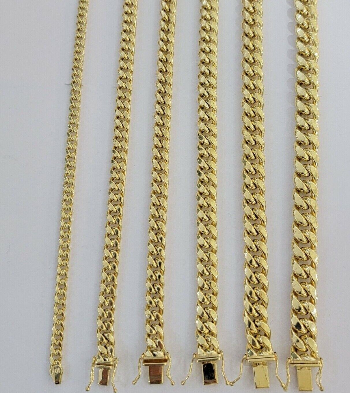 Real 10k Gold Chain Necklace Miami Cuban Link 5MM - 9MM link 18 - 30 Inch 10kt Gold - GoldenlinQ