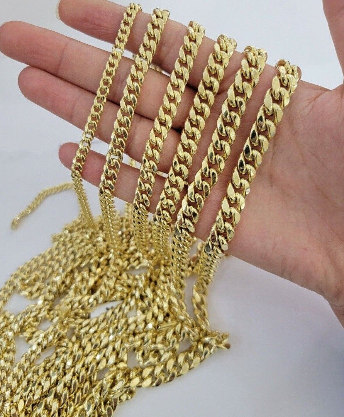 Real 10k Gold Chain Necklace Miami Cuban Link 5MM - 9MM link 18 - 30 Inch 10kt Gold - GoldenlinQ