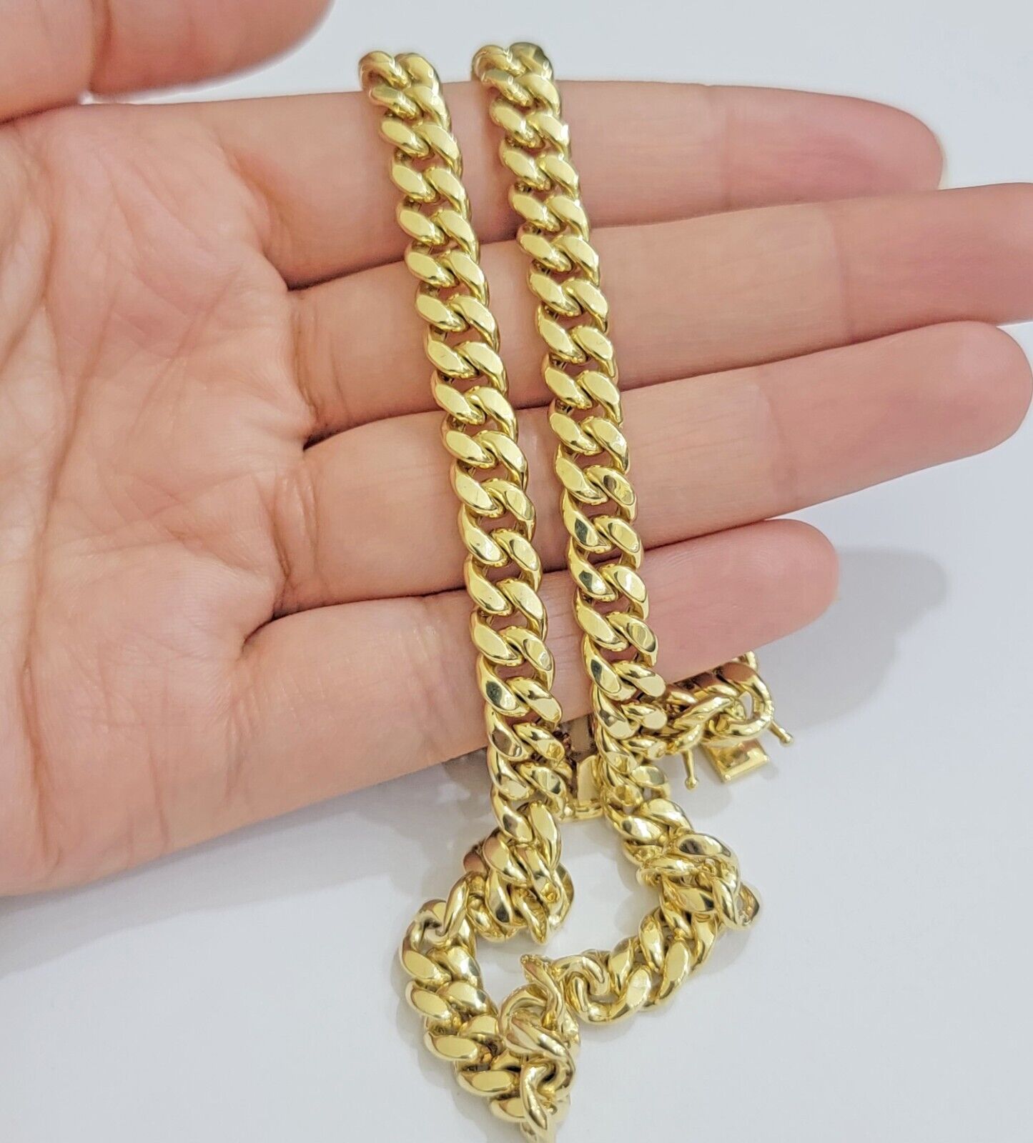 Real 10k Gold Chain Necklace Miami Cuban Link 7mm 18" - 30 Inch Mens 10kt Yellow - GoldenlinQ