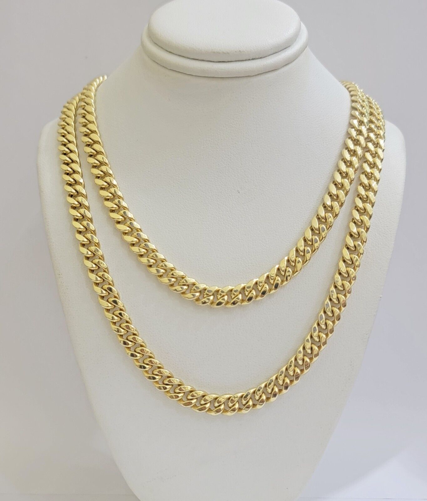 Real 10k Gold Chain Necklace Miami Cuban Link 7mm 18" - 30 Inch Mens 10kt Yellow - GoldenlinQ