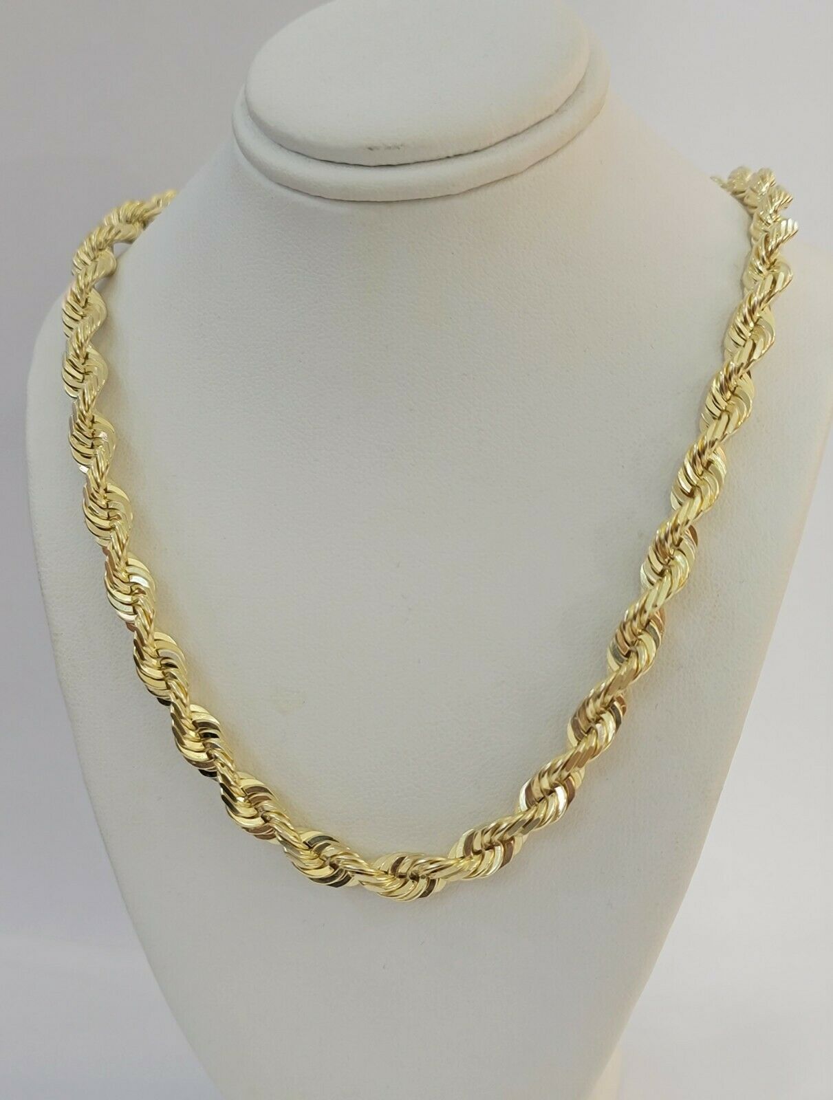 REAL 10k Gold Chain Rope Necklace SOLID 7mm Mens 10kt Yellow 22 - 30" Inch STRONG - GoldenlinQ