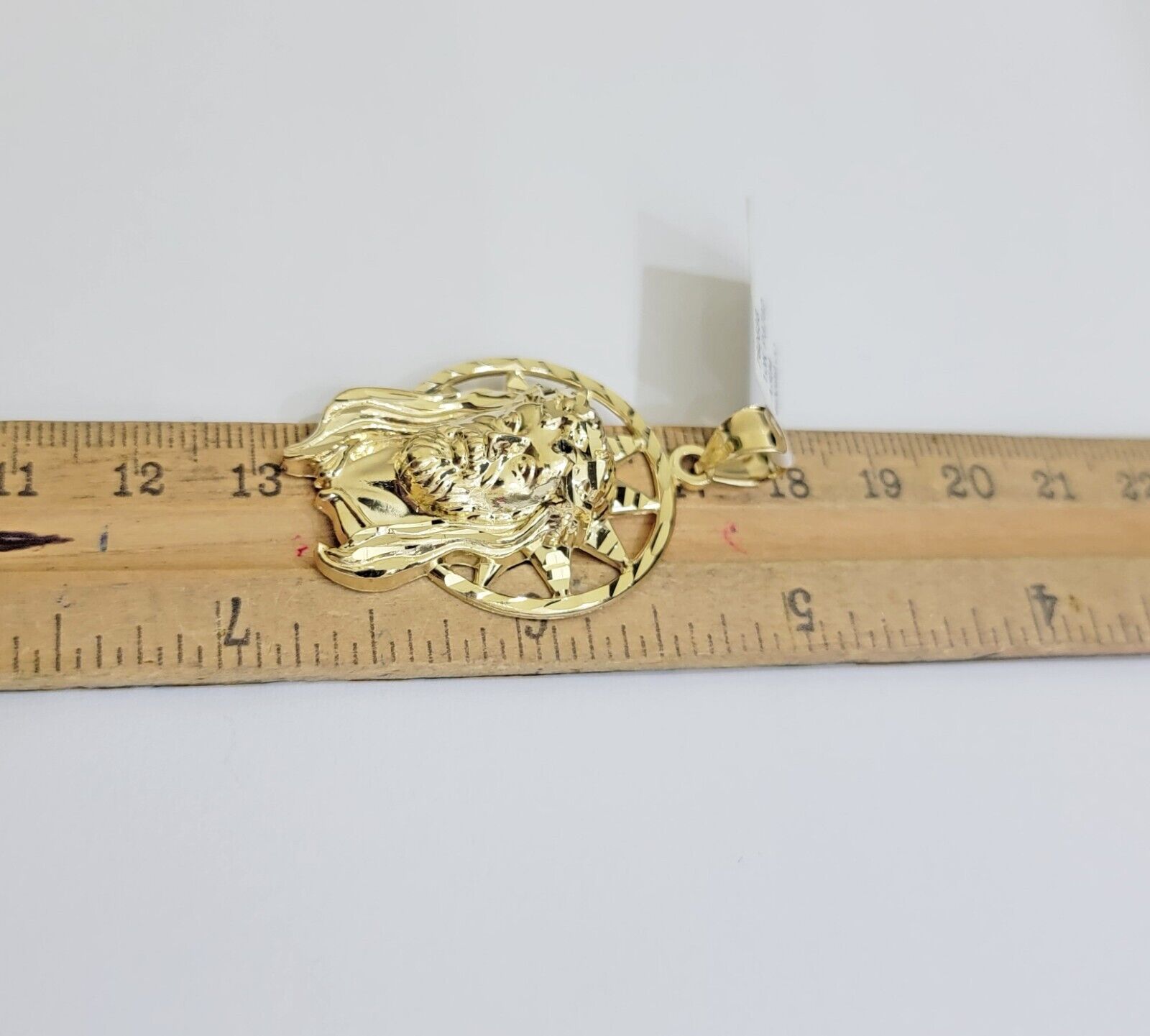 Real 10k Gold Charm Pendant Jesus Head 10kt Yellow Gold Genuine for Men's - GoldenlinQ