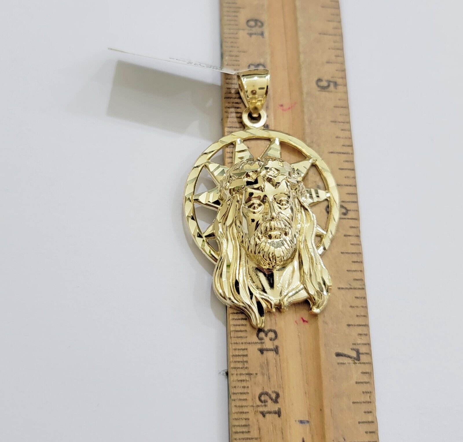 Real 10k Gold Charm Pendant Jesus Head 10kt Yellow Gold Genuine for Men's - GoldenlinQ