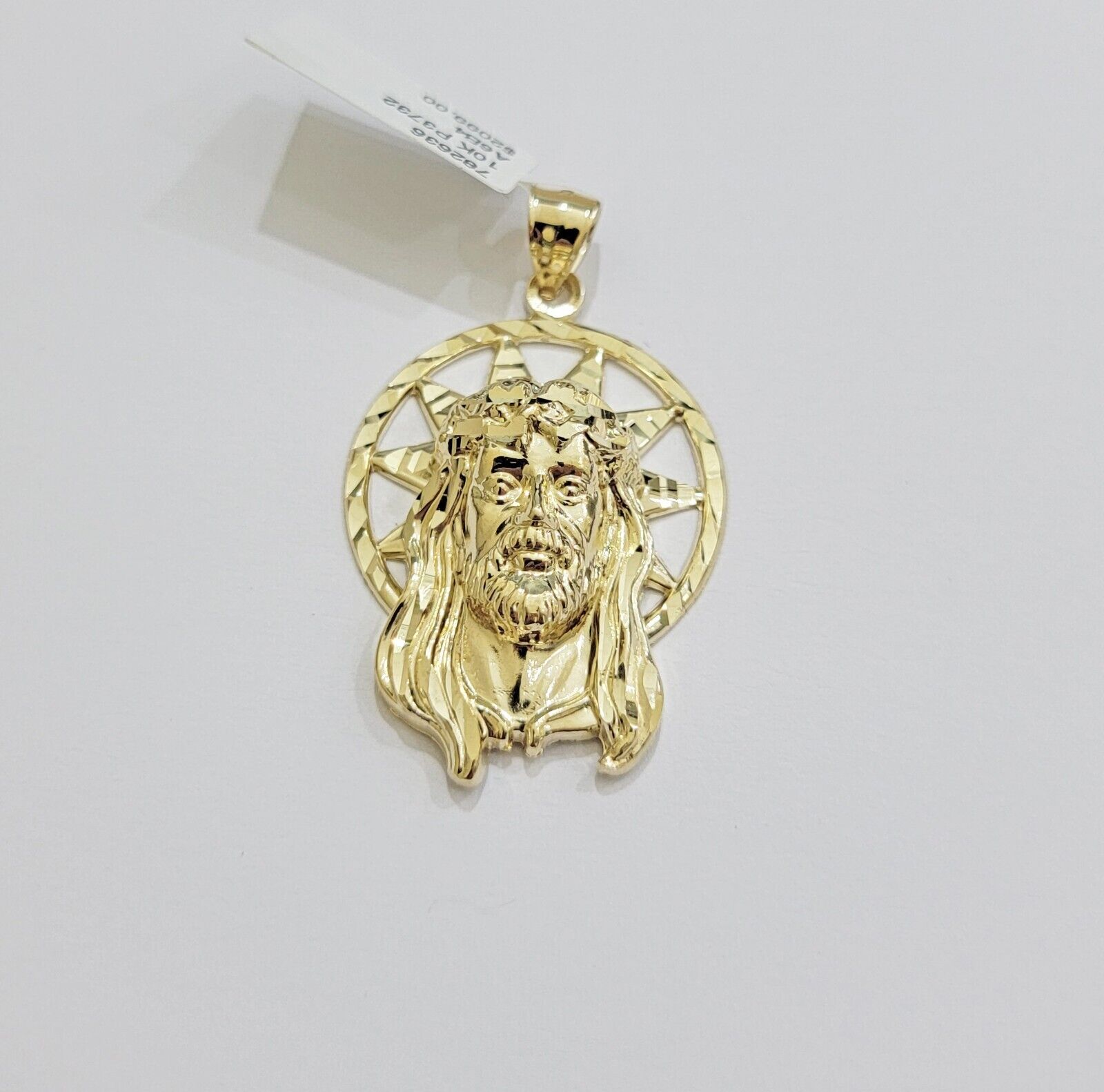 Real 10k Gold Charm Pendant Jesus Head 10kt Yellow Gold Genuine for Men's - GoldenlinQ
