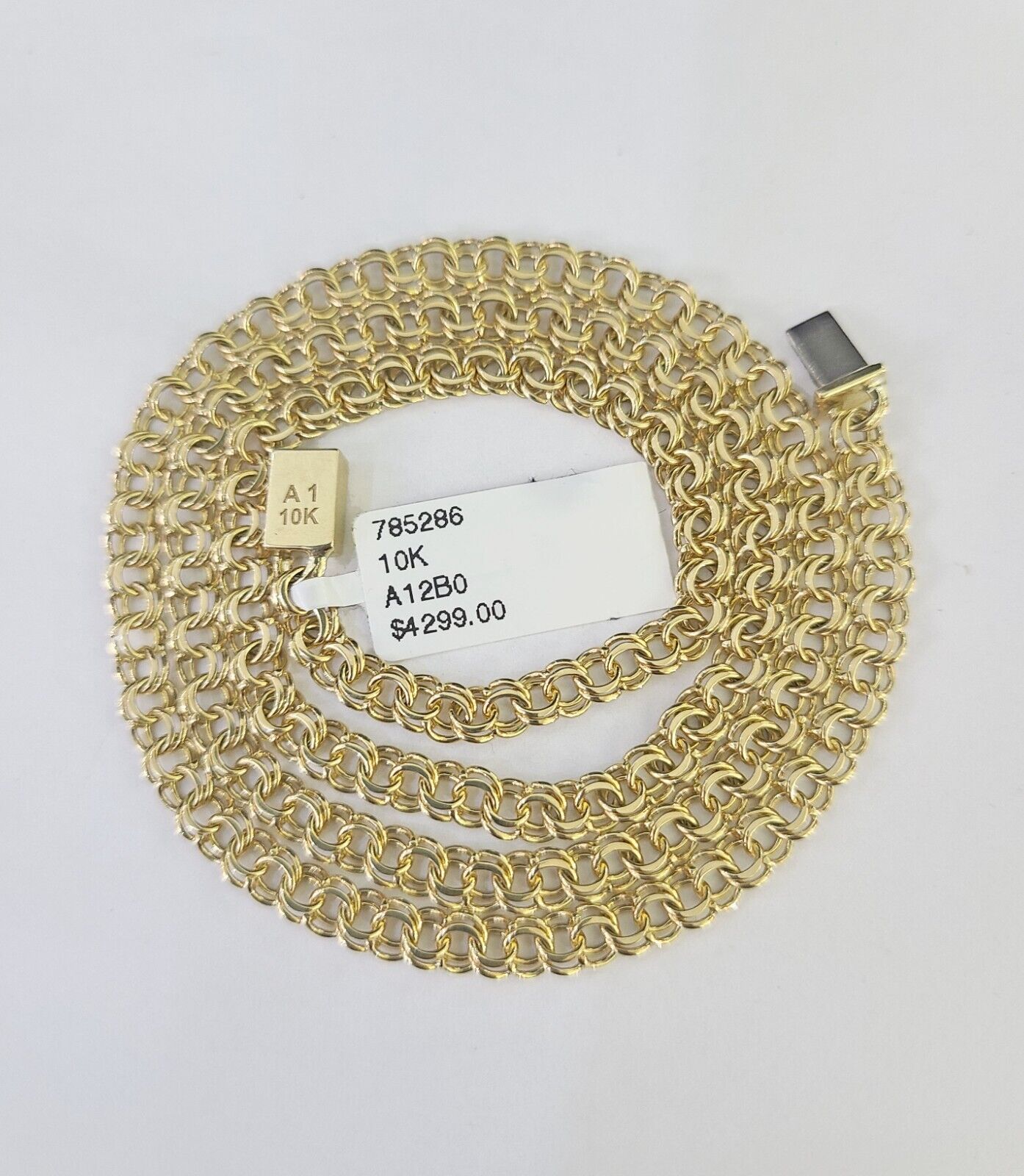 Real 10k Gold Chino ID Chain 4mm 22Inch Yellow Necklace Real Gold - GoldenlinQ