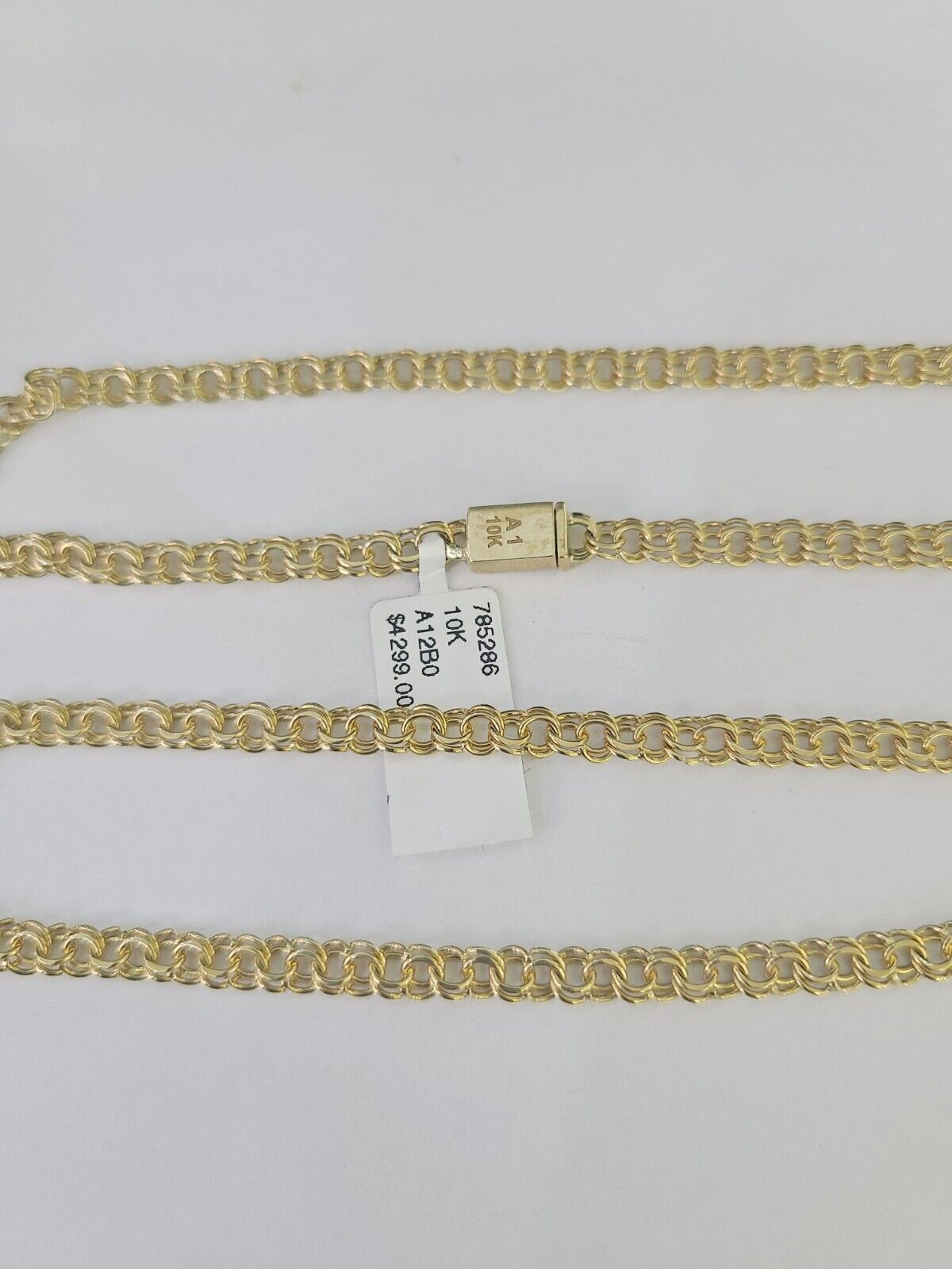 Real 10k Gold Chino ID Chain 4mm 22Inch Yellow Necklace Real Gold - GoldenlinQ