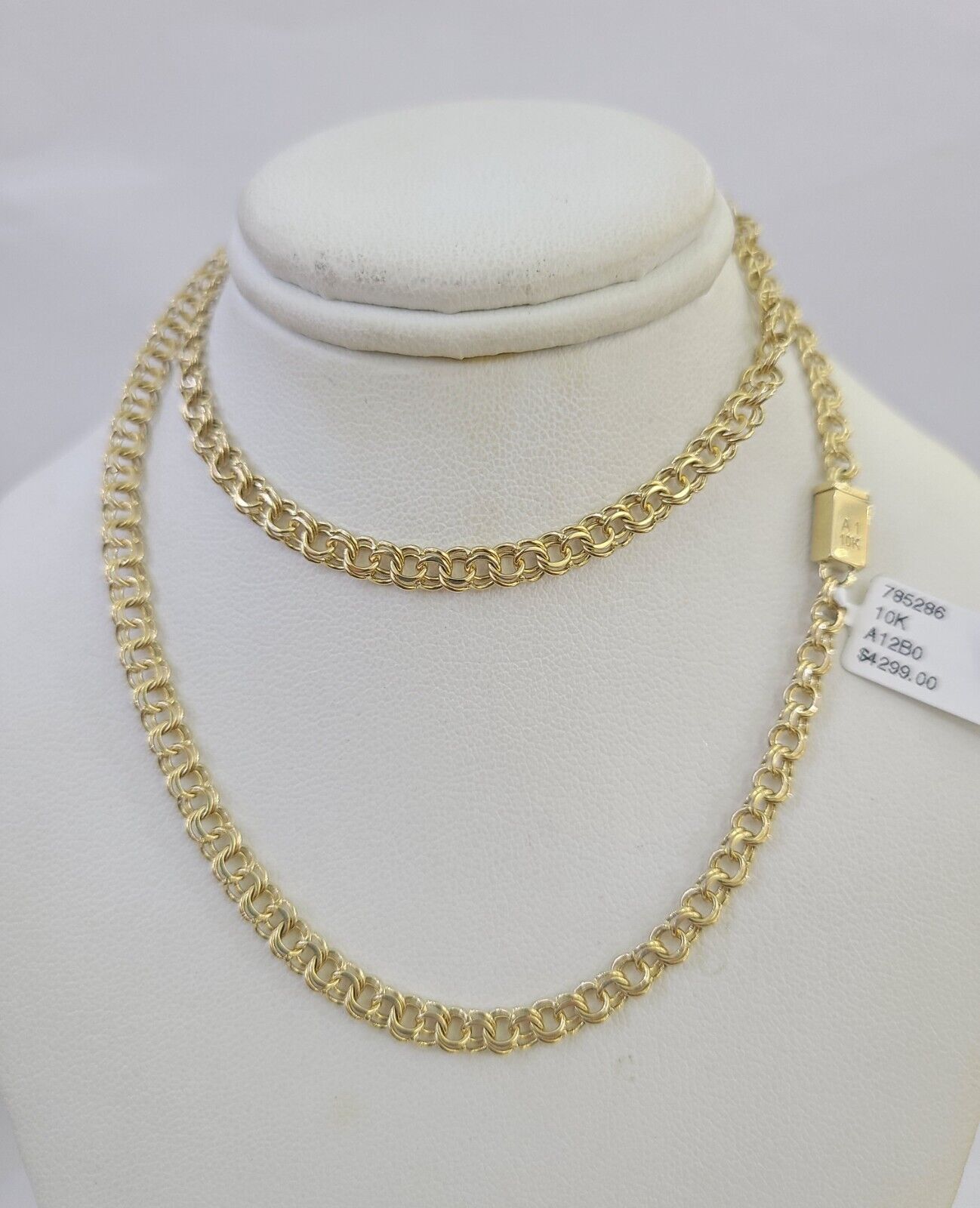 Real 10k Gold Chino ID Chain 4mm 22Inch Yellow Necklace Real Gold - GoldenlinQ