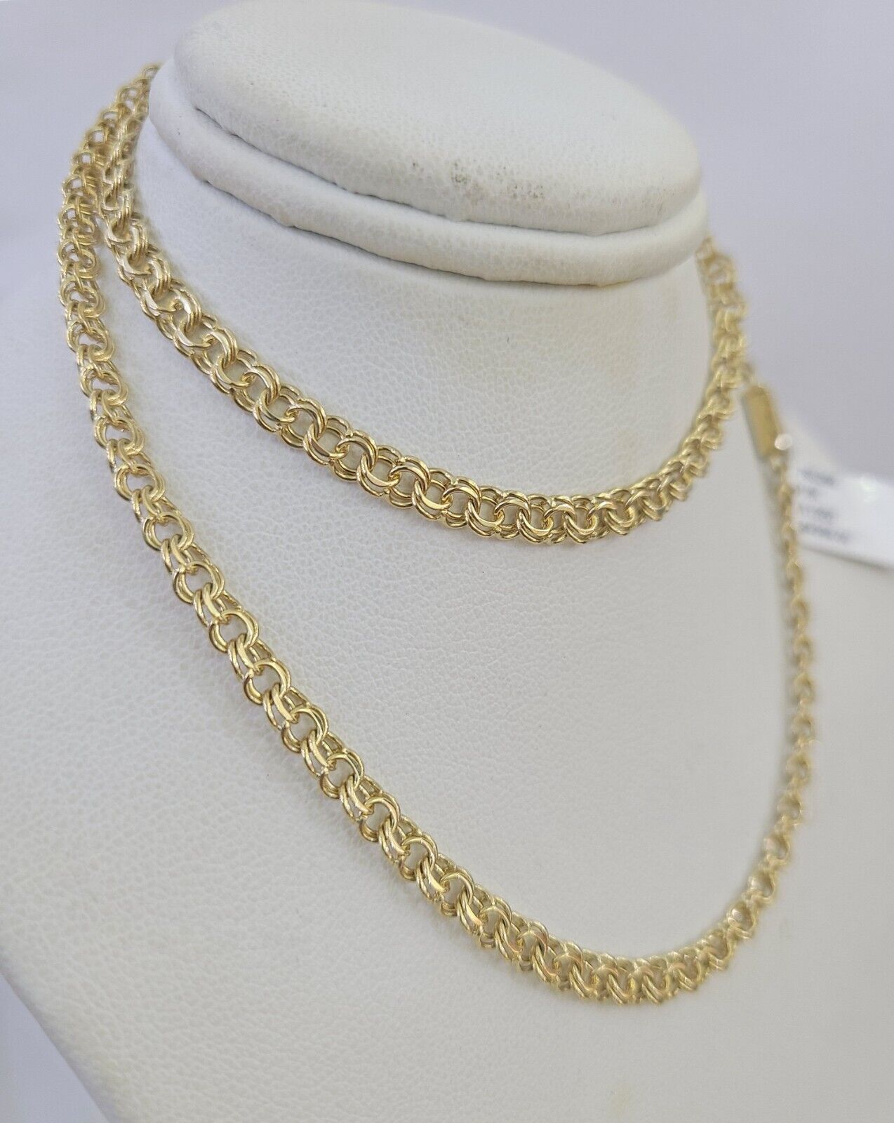 Real 10k Gold Chino ID Chain 4mm 22Inch Yellow Necklace Real Gold - GoldenlinQ