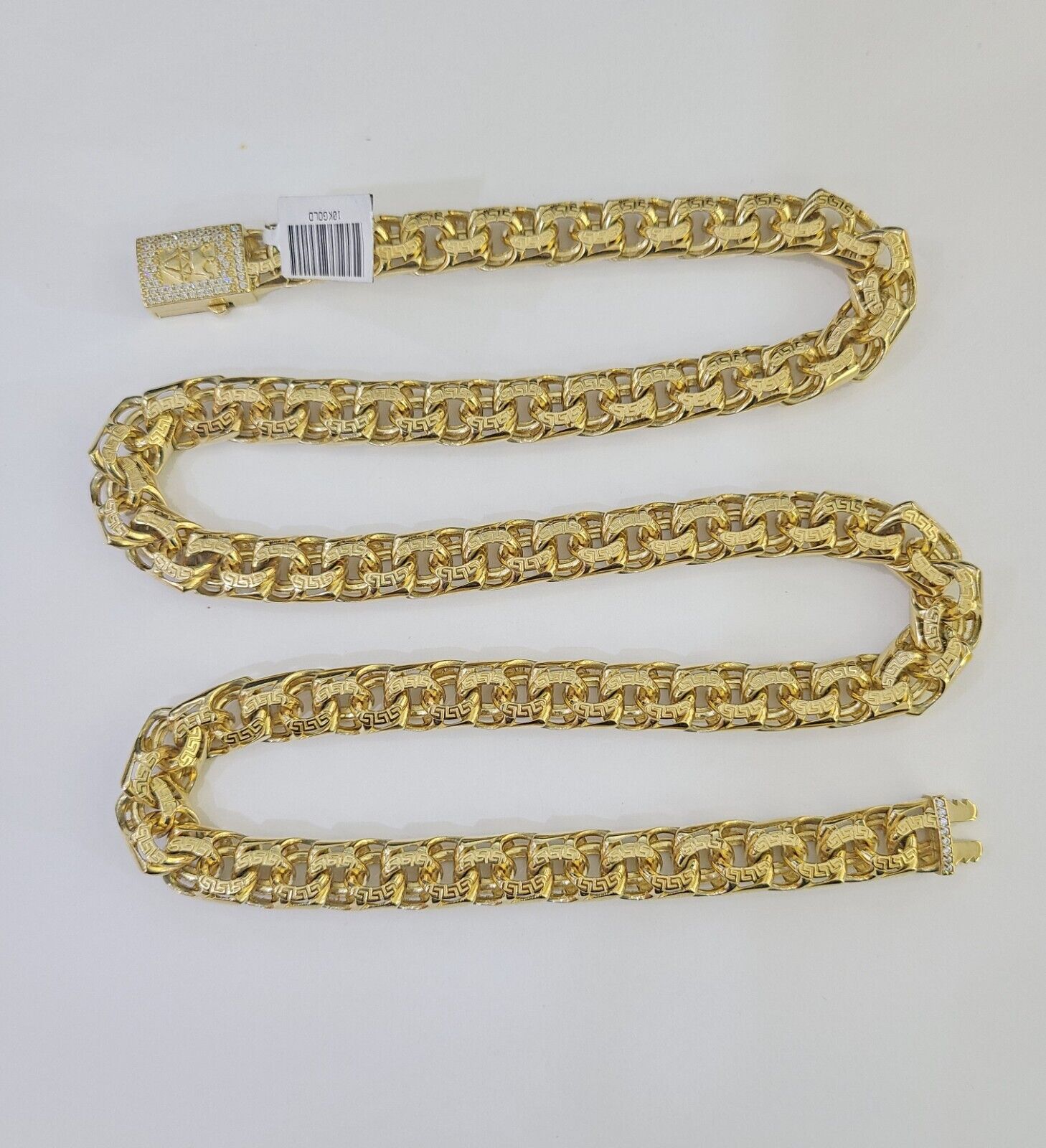 Real 10k Gold Chino ID Chain 9mm 24Inch Yellow Necklace Real gold - GoldenlinQ