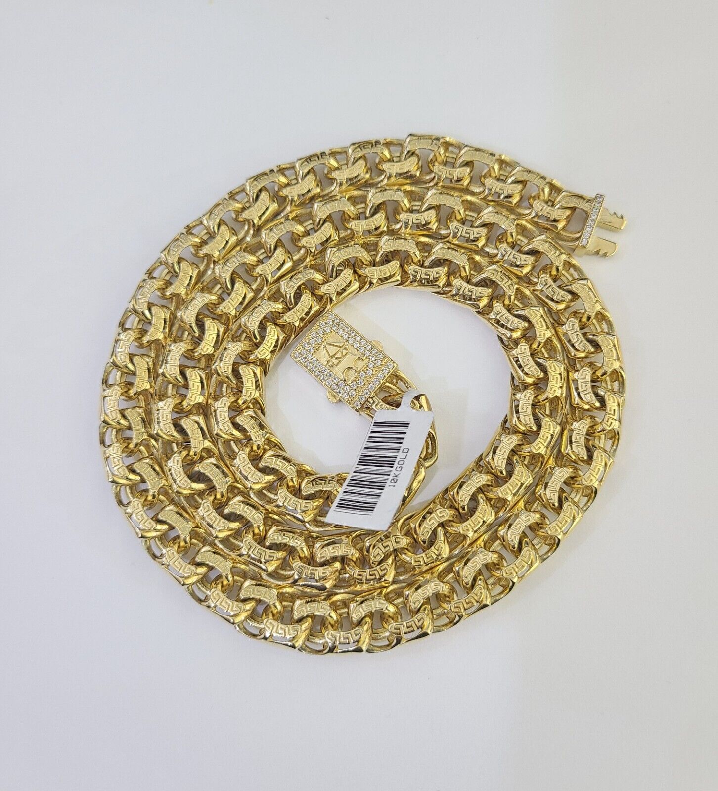 Real 10k Gold Chino ID Chain 9mm 24Inch Yellow Necklace Real gold - GoldenlinQ