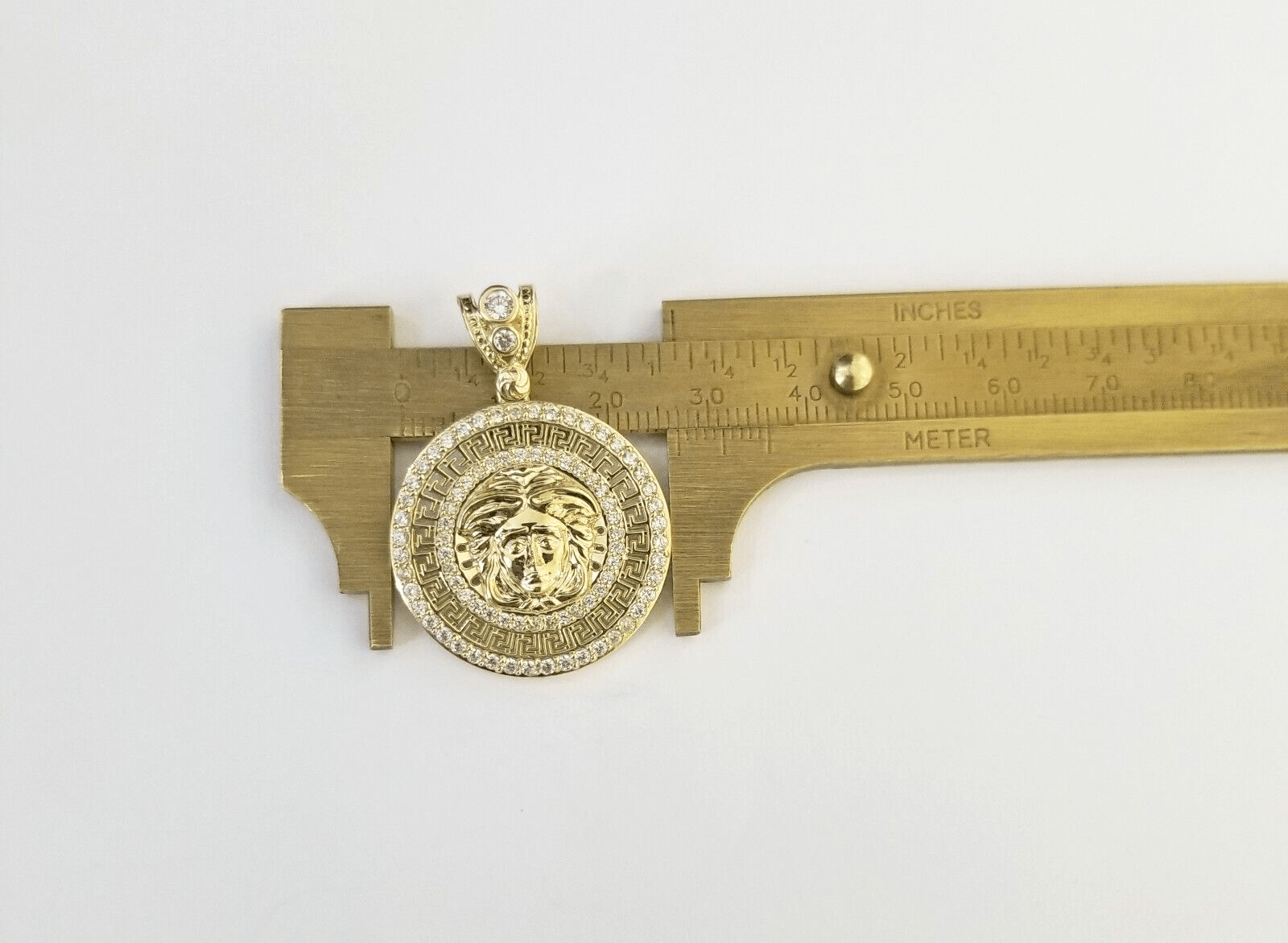 Real 10k Gold Circular Charm 10kt Yellow Gold Pendant Men Women - GoldenlinQ