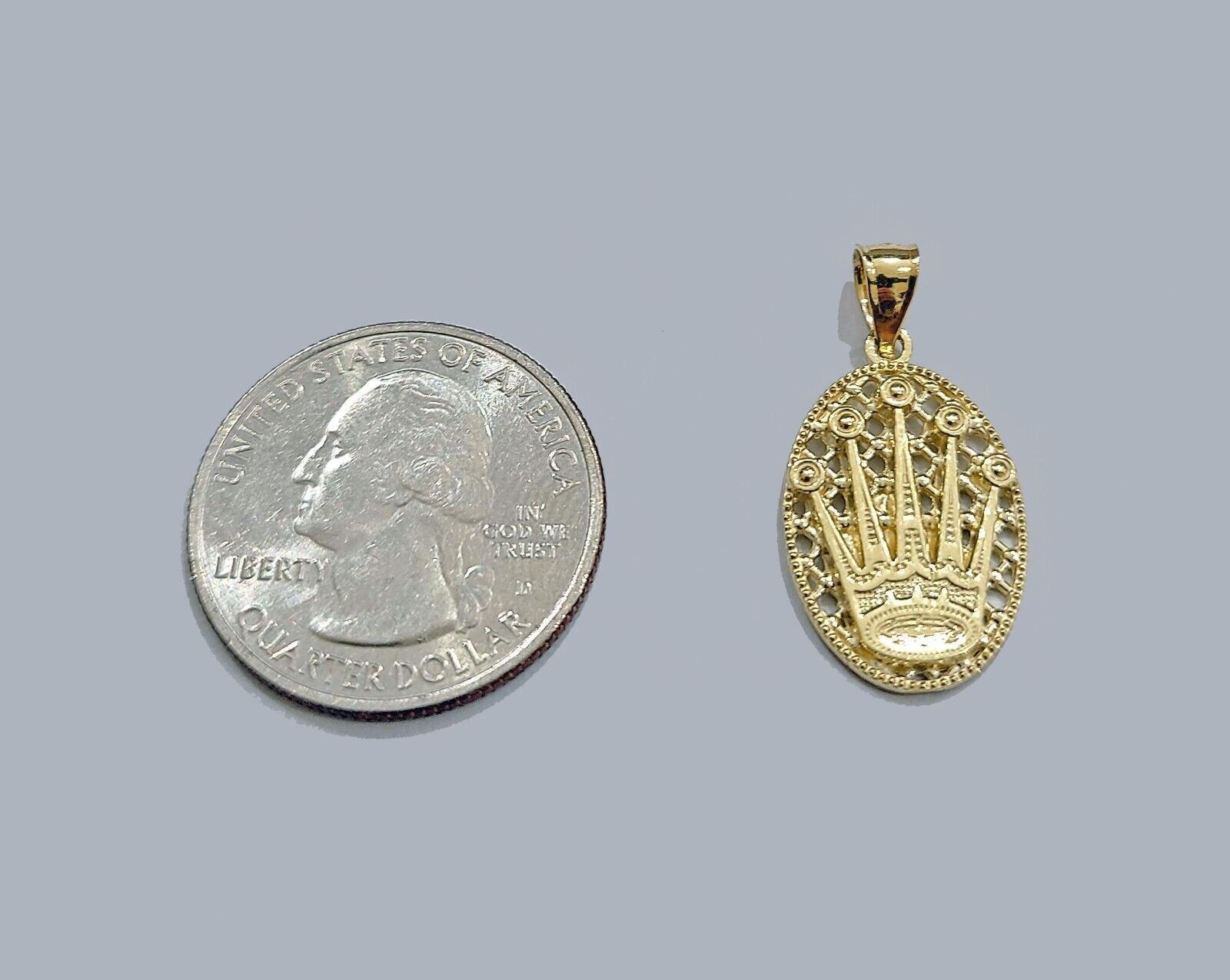 Real 10k Gold Circular Charm Pendant 10kt Yellow Gold Unisex - GoldenlinQ