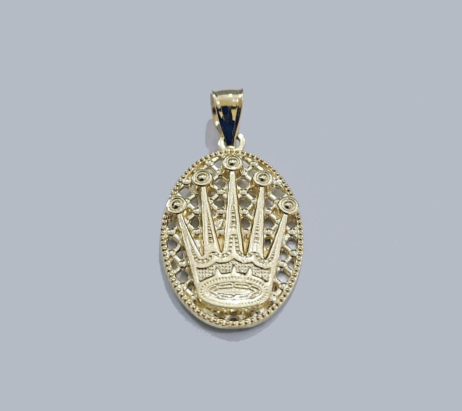Real 10k Gold Circular Charm Pendant 10kt Yellow Gold Unisex - GoldenlinQ