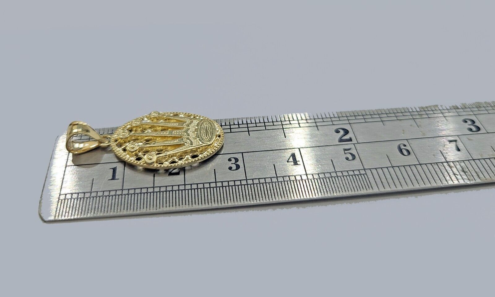 Real 10k Gold Circular Crown Charm Pendant 10kt Yellow Gold Unisex - GoldenlinQ