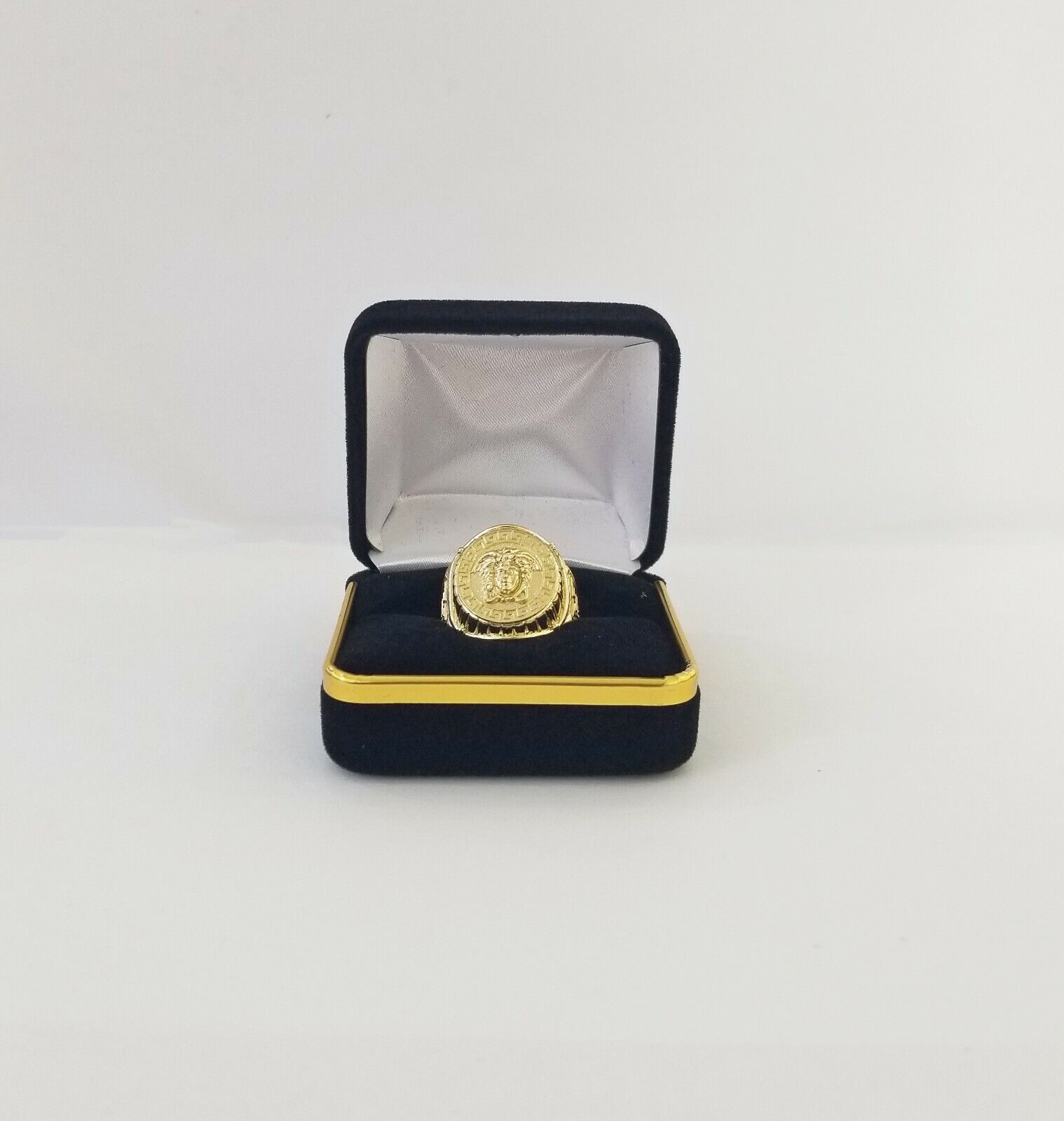 Real 10k gold circular sizable ring ,10kt yellow size 11 Casual Circle Band Men - GoldenlinQ