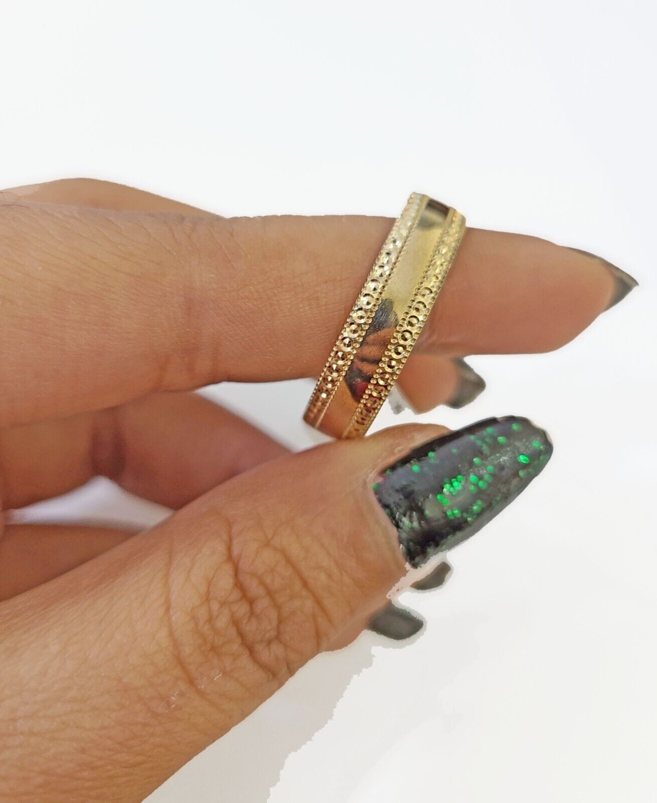 Real 10k gold circular sizable ring ,10kt yellow size 13 Casual Circle Band Men - GoldenlinQ