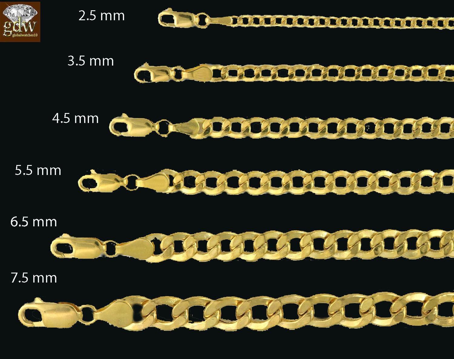 Real 10k Gold Cuban curb link chain Necklace 6.5mm 20" Authentic 10k Yellow Gold - GoldenlinQ