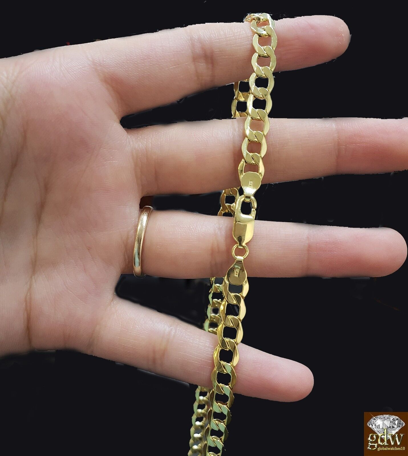 Real 10k Gold Cuban curb link chain Necklace 6.5mm 20" Authentic 10k Yellow Gold - GoldenlinQ