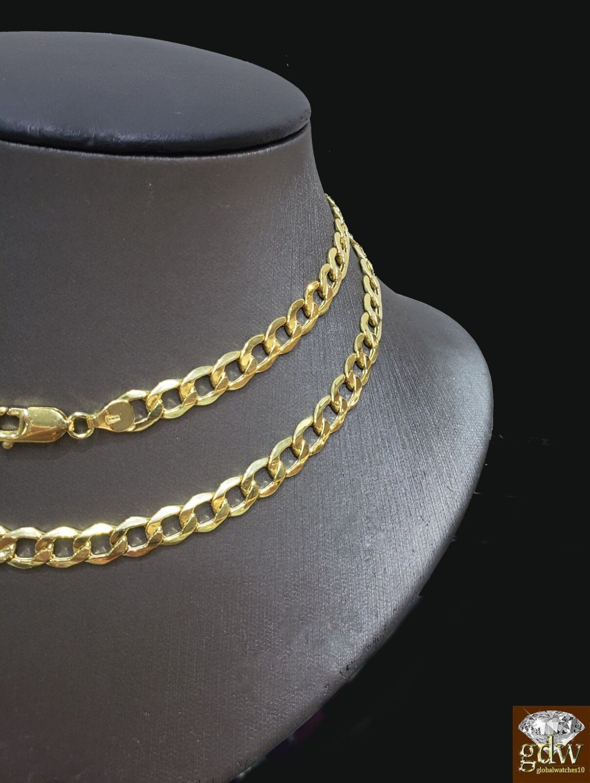 Real 10k Gold Cuban curb link chain Necklace 6.5mm 20" Authentic 10k Yellow Gold - GoldenlinQ