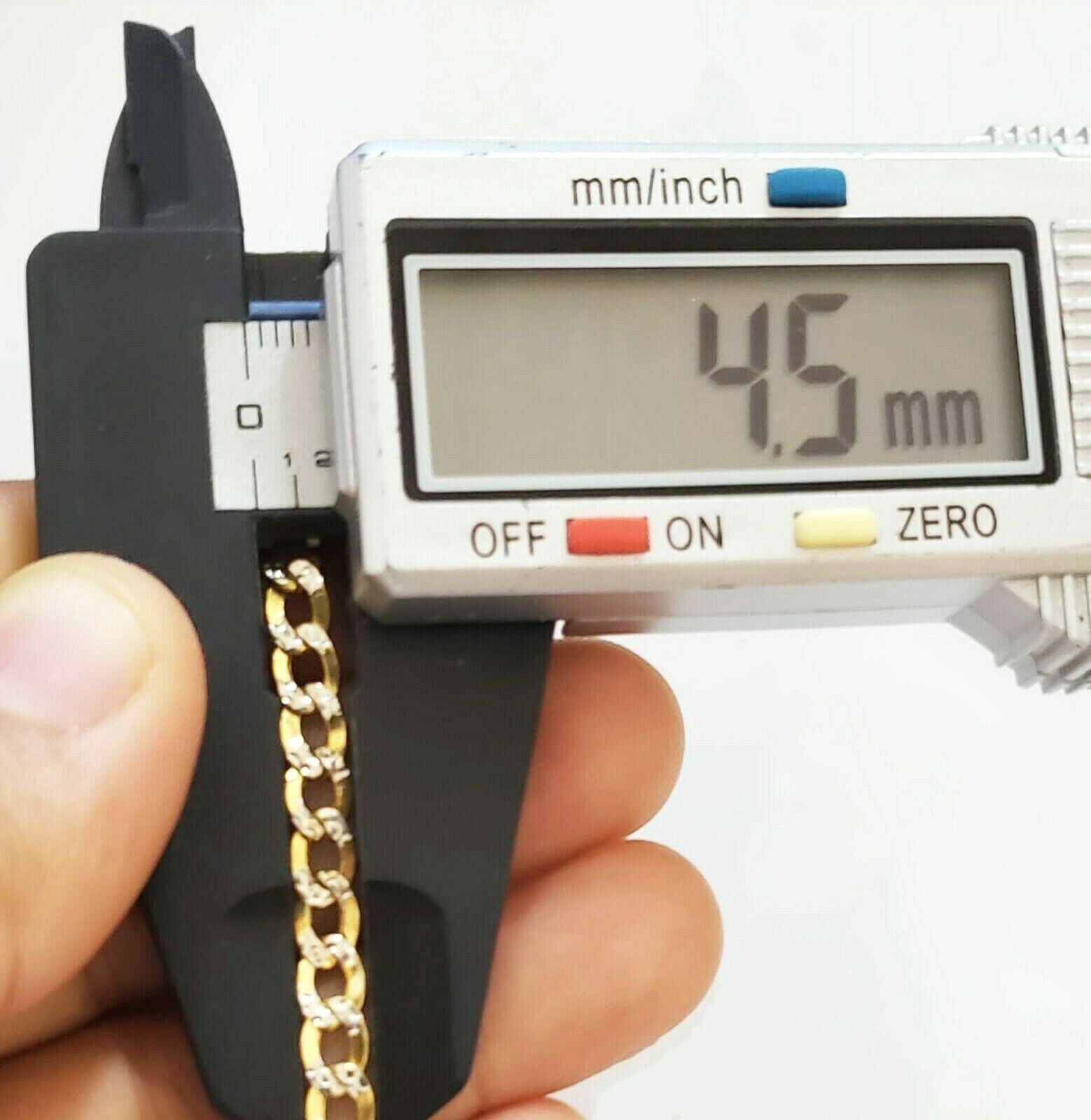 Real 10k Gold Cuban Link Bracelet 8" 4mm Diamond Cuts Men Women ,Rope Figaro Box - GoldenlinQ