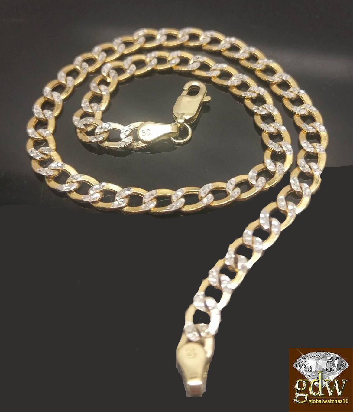 REAL 10k Gold Cuban Link Bracelet Diamond Cuts 9Inch Men Women - GoldenlinQ