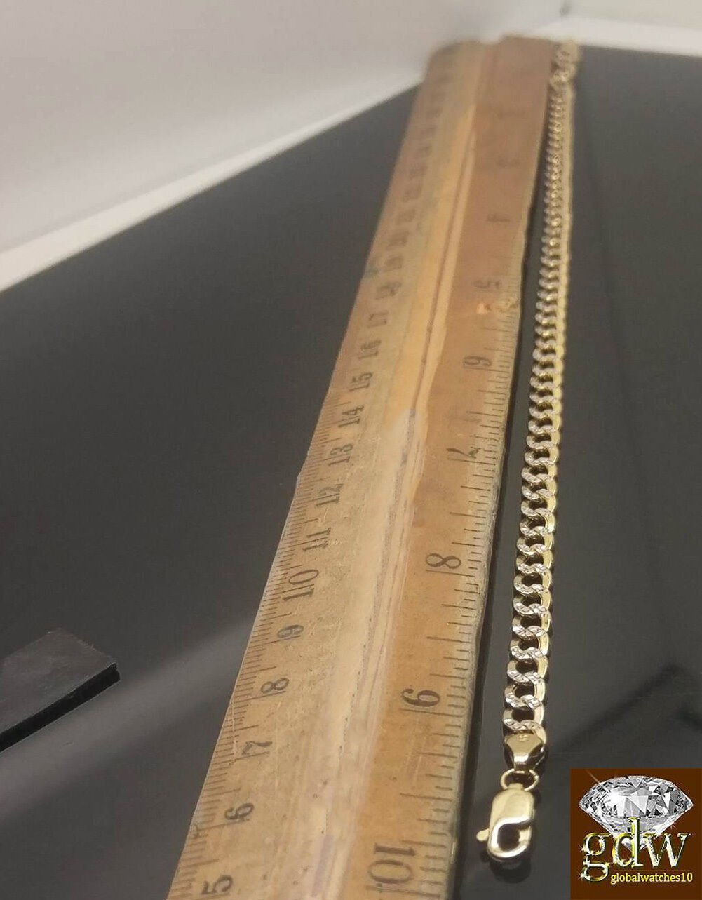 REAL 10k Gold Cuban Link Bracelet Diamond Cuts 9Inch Men Women - GoldenlinQ