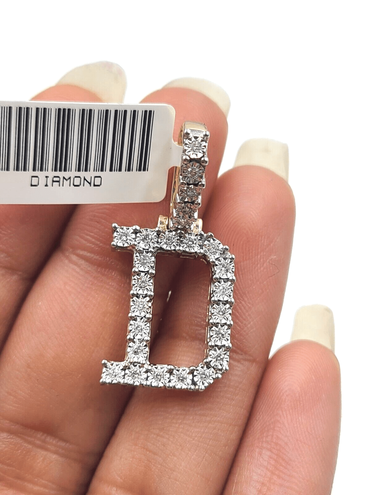 Real 10k Gold & Diamond Letter "D" Initial Alphabet Charm/Pendant 1.25". - GoldenlinQ