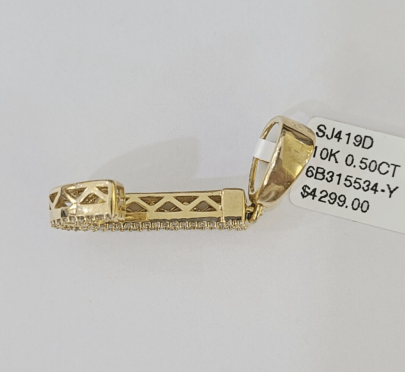 Real 10k Gold Diamond Letter "J" Initial Alphabet Charm/Pendant Yellow Real - GoldenlinQ